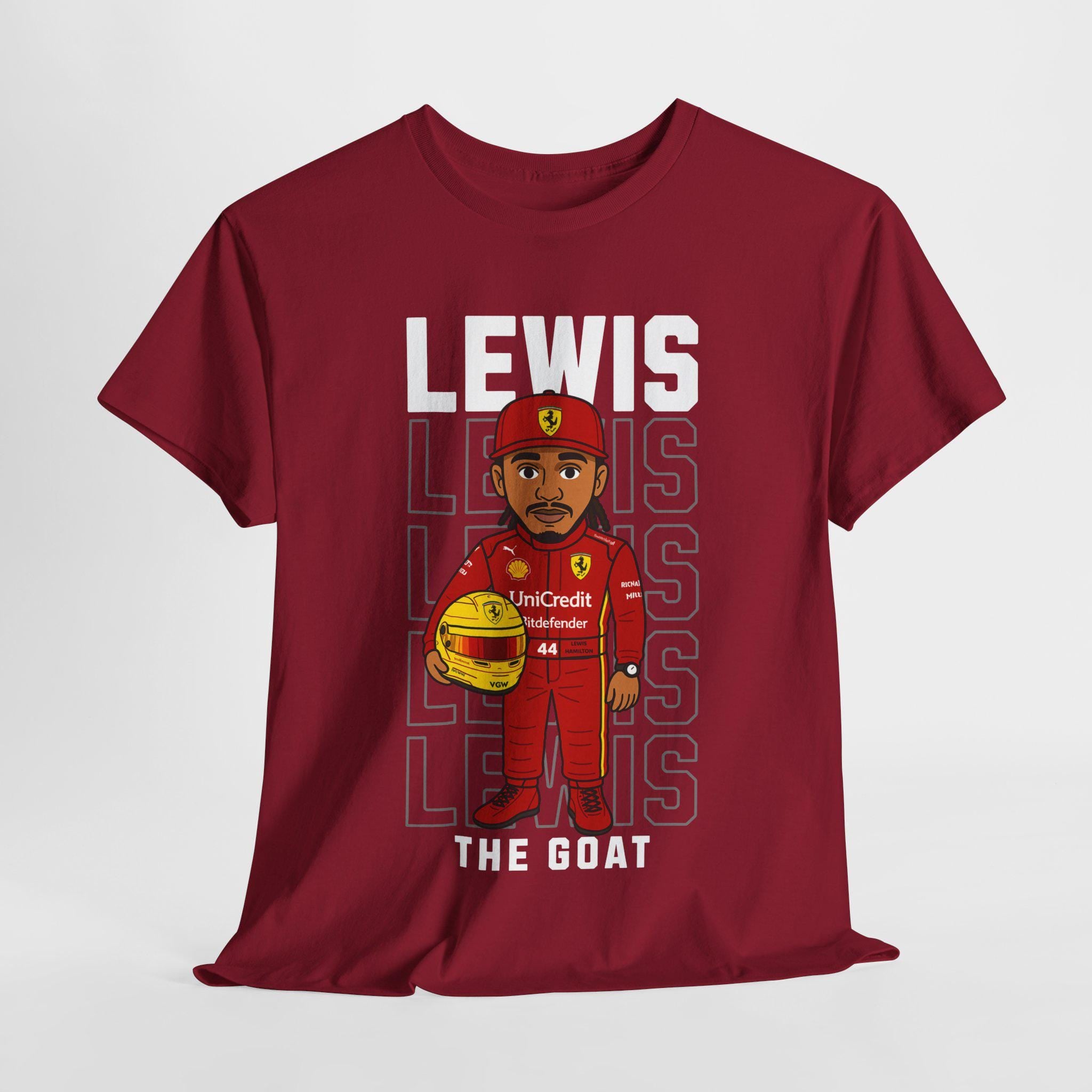 Lewis Hamilton T-Shirt | The GOAT F1 Tee | Funny Cartoon Formula 1 Gift for Fans | F1 Racing Fan Merch | Motorsport Shirt