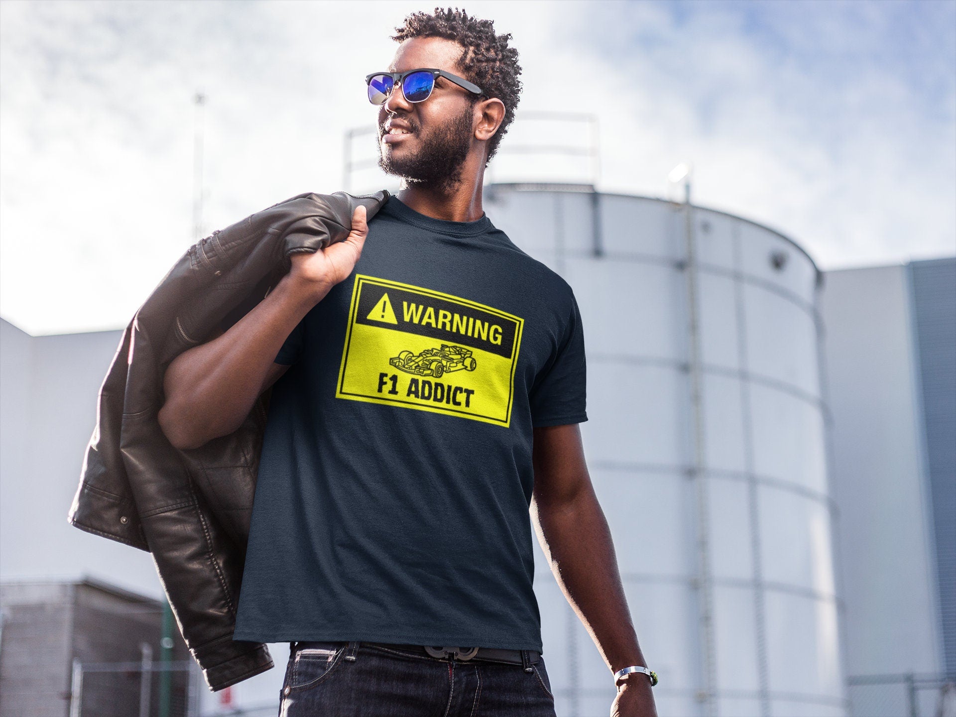 Formula 1 shirt "Warning: F1 Addict" - Funny Racing T-Shirt/Tee for Men and Women. Perfect Gift for Formula One Lovers. F1 Merch