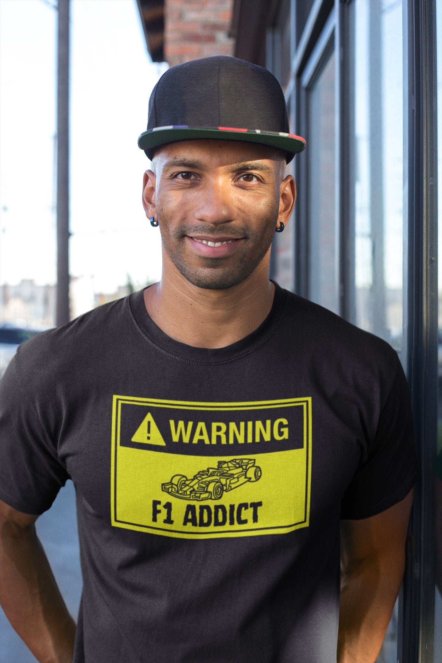 Formula 1 shirt "Warning: F1 Addict" - Funny Racing T-Shirt/Tee for Men and Women. Perfect Gift for Formula One Lovers. F1 Merch