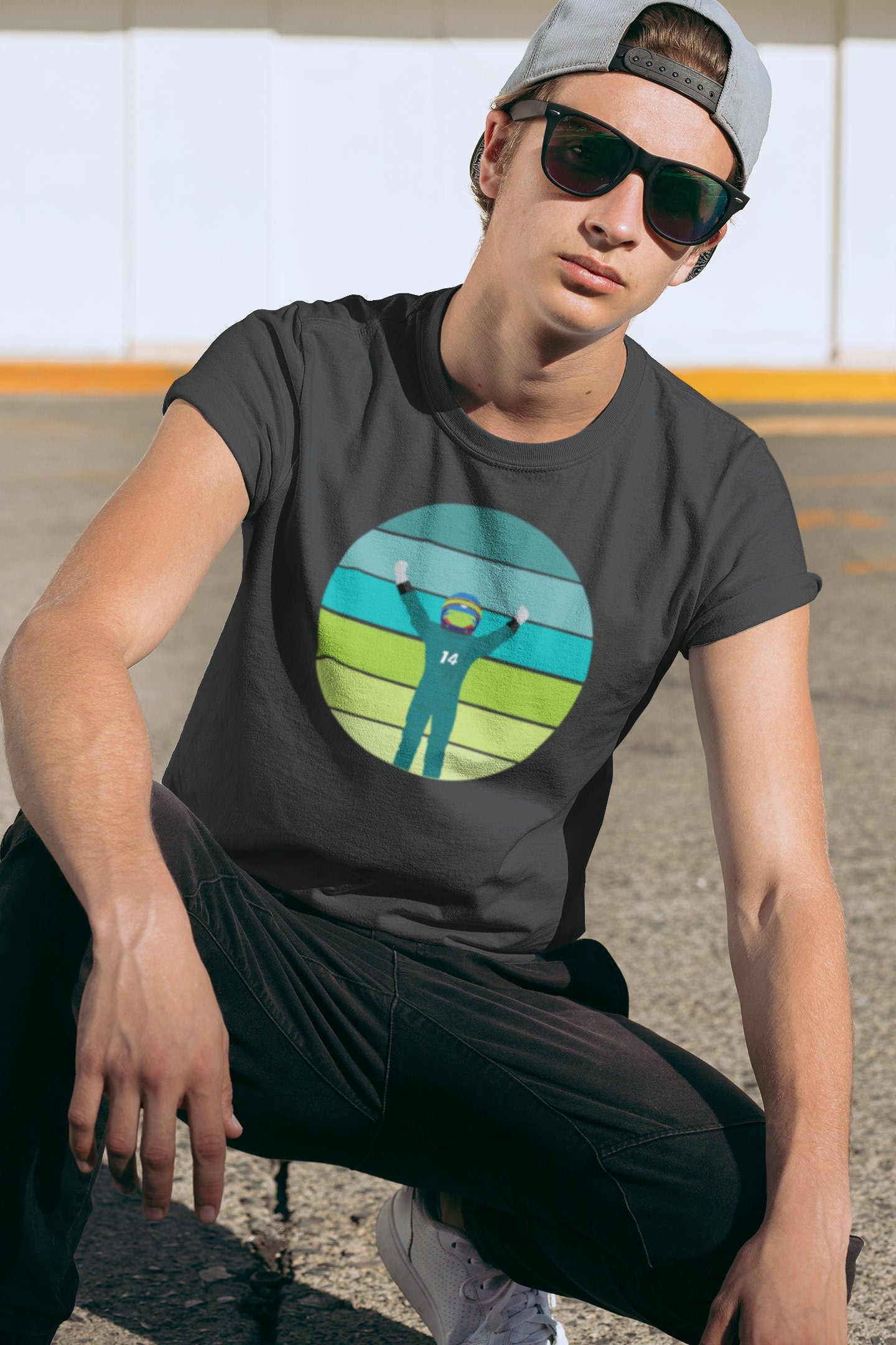 Vintage Style F1 Driver Multiple Colours T-Shirt - Comfortable and Stylish Shirt for Men and Women- Aston Martin Gift ,Fernando Alonso fan