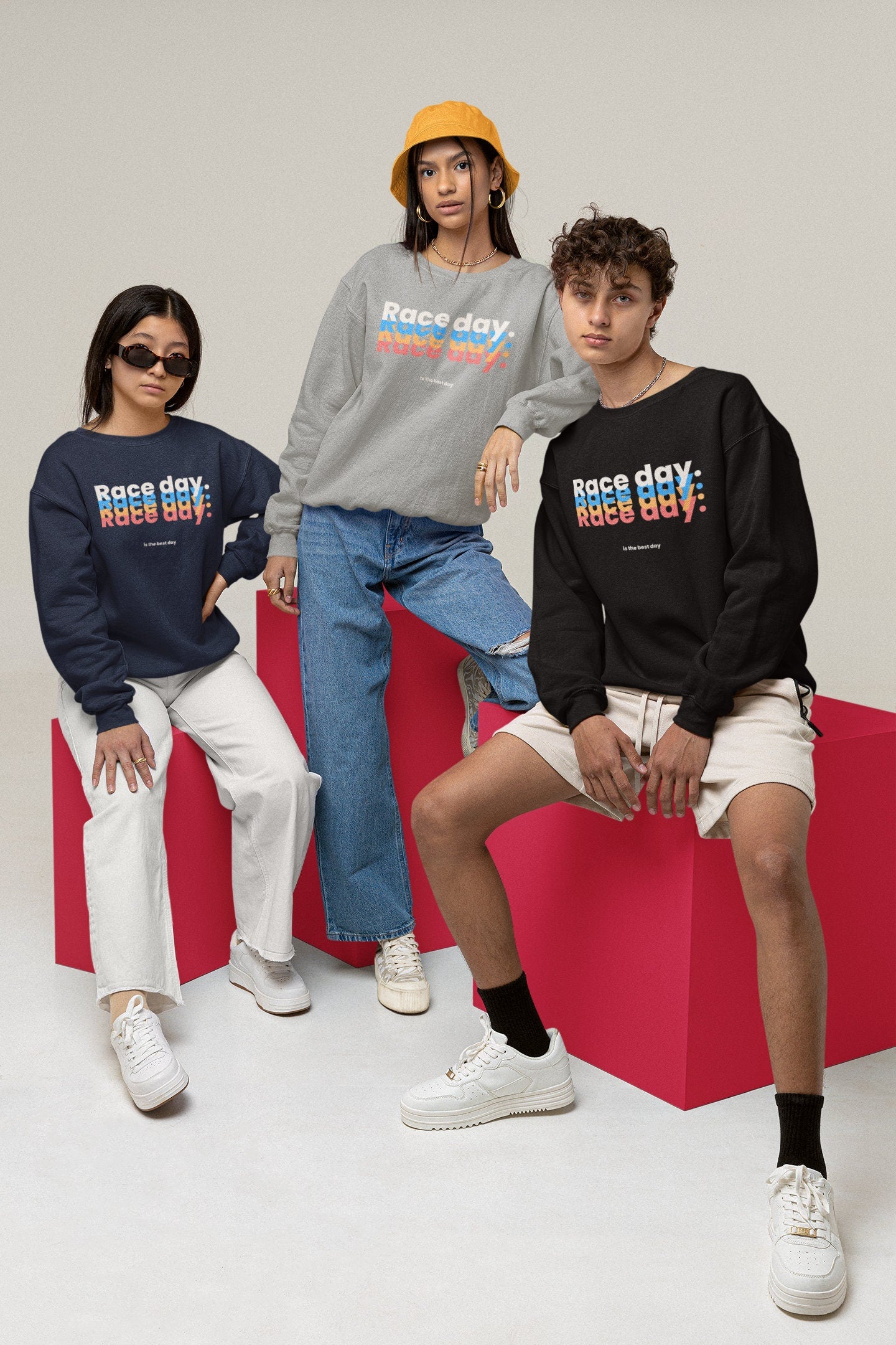 Race Day Graphic Sweatshirt - Colourful F1 Birthday Present Sweater for Men and Women - Unique Design - Multiple Sizes - Free Shipping