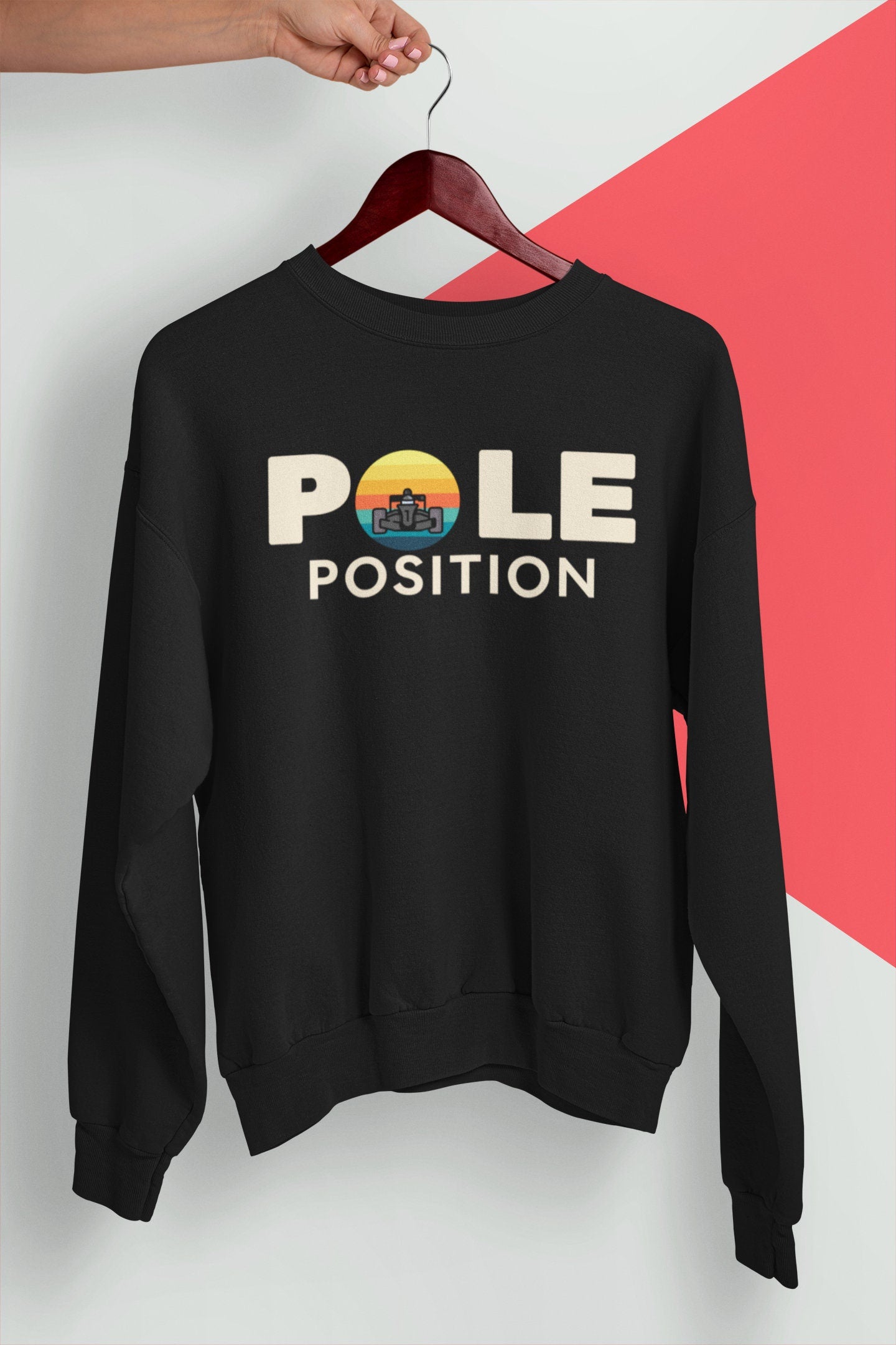 Formula 1 Sweatshirt, F1 Gift with Formula One Car Sunset Graphic- Vintage Style. Perfect for Formula 1 fans and enthusiasts. Unisex.