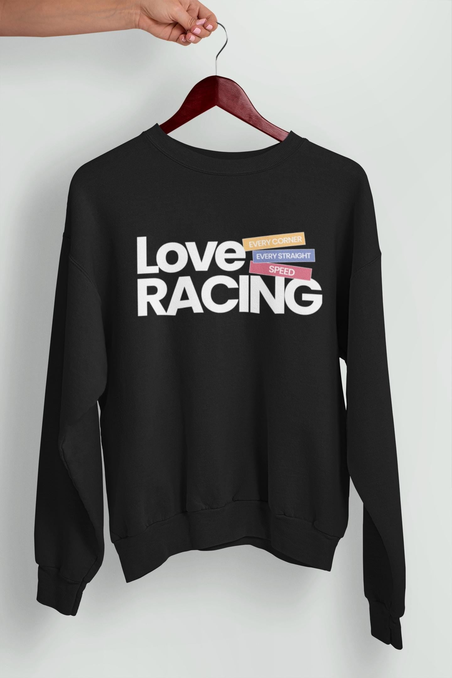 F1 Jumper – Love Racing Crewneck Sweatshirt | Formula 1 Gift for Him or Her | Motorsport Fan Clothing | Unisex Racing Sweater | UK Seller