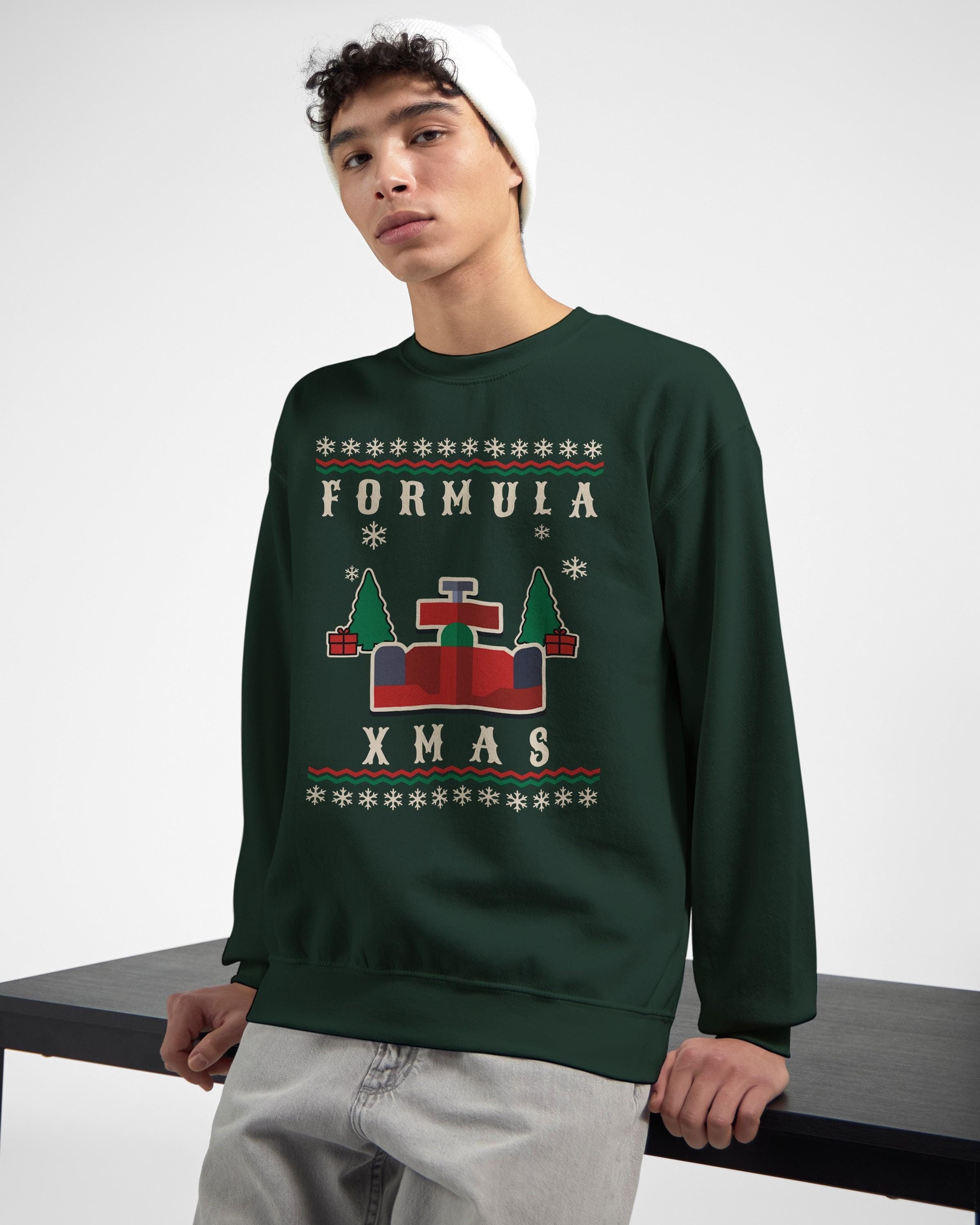 Christmas Jumper F1 Car Christmas Sweatshirt for Formula 1 Fans Christmas Gift Festive F1 XMAS Pullover
