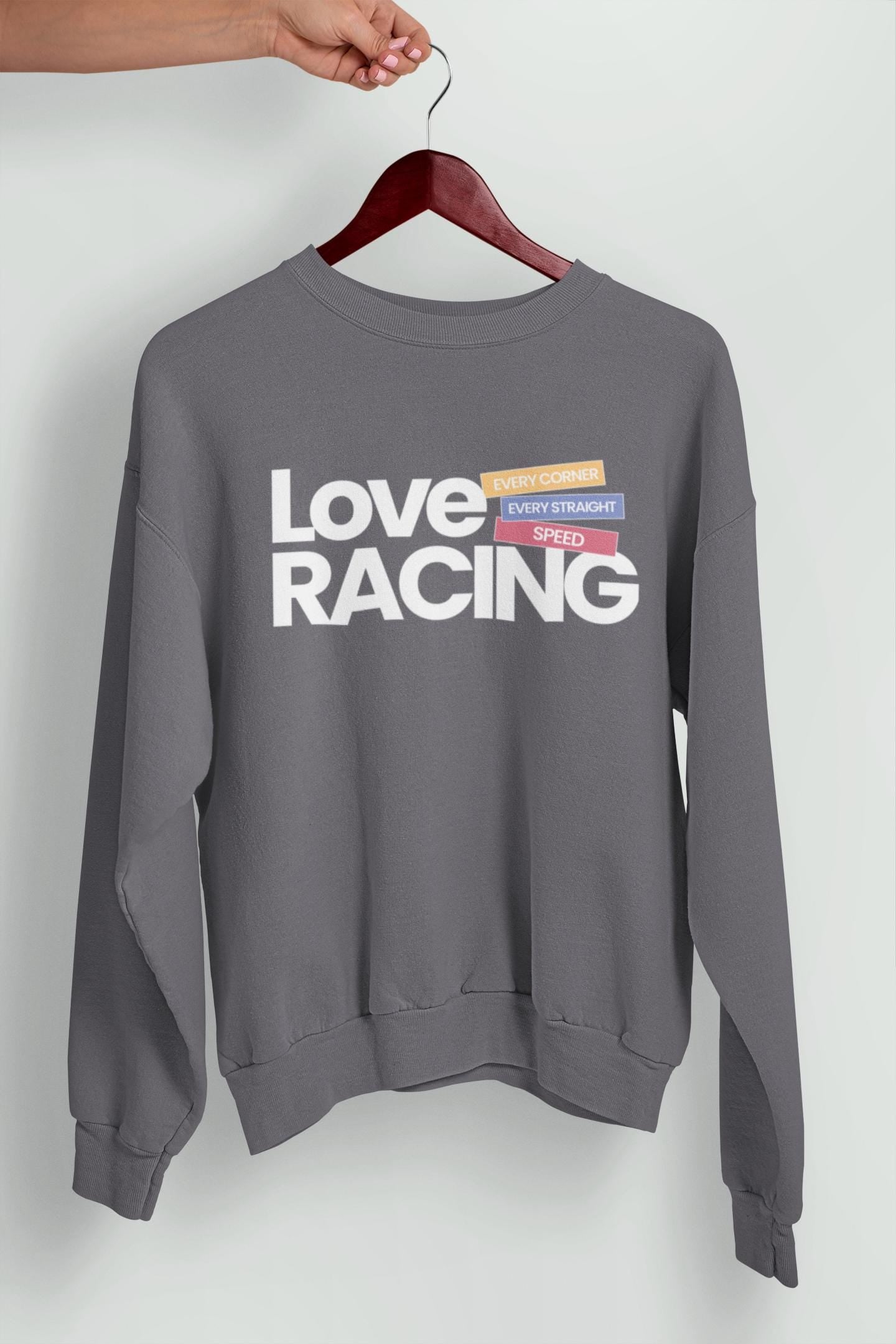 F1 Jumper – Love Racing Crewneck Sweatshirt | Formula 1 Gift for Him or Her | Motorsport Fan Clothing | Unisex Racing Sweater | UK Seller