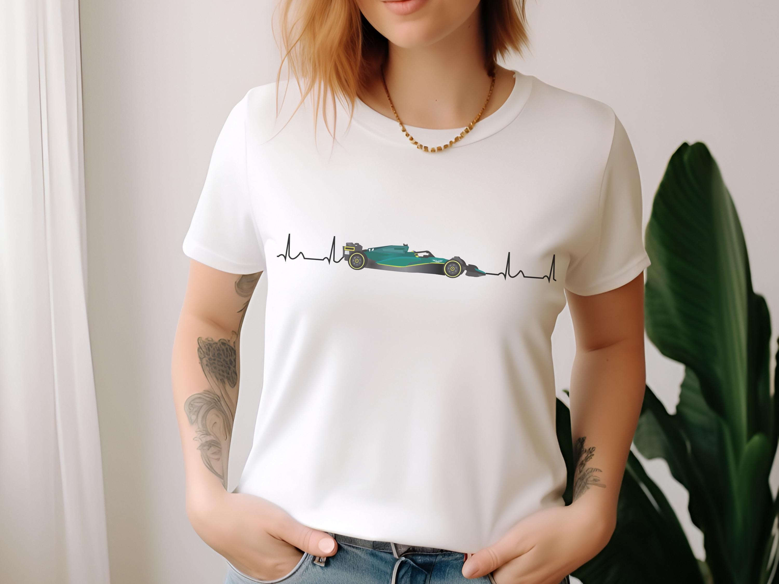 F1 Car Heartbeat Unisex Tee, Racing T-Shirt, Motorsport Gift, Green and Black Shirt, Race Car Lover Top