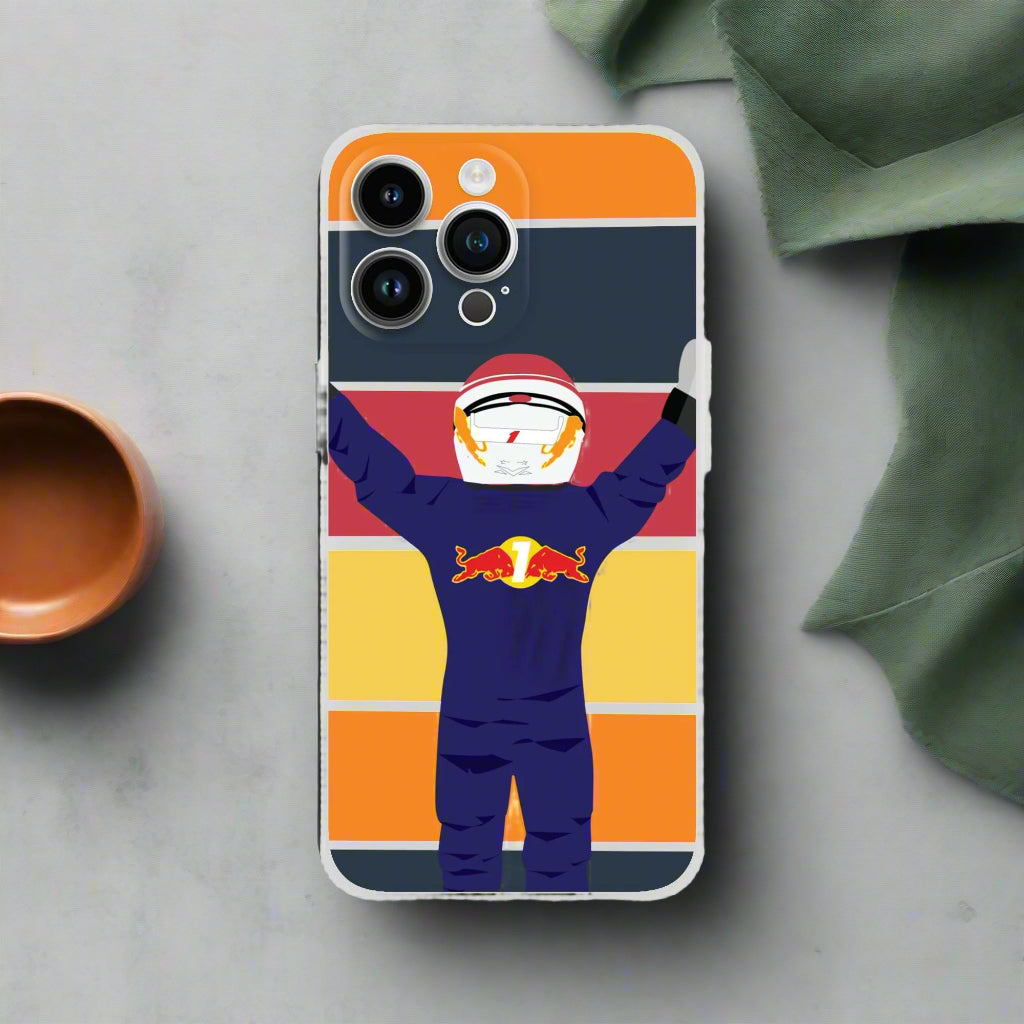 Funda transparente para Iphone F1 - Estilo vintage Max Verstappen y Red Bull Racing Fórmula 1 Regalo
