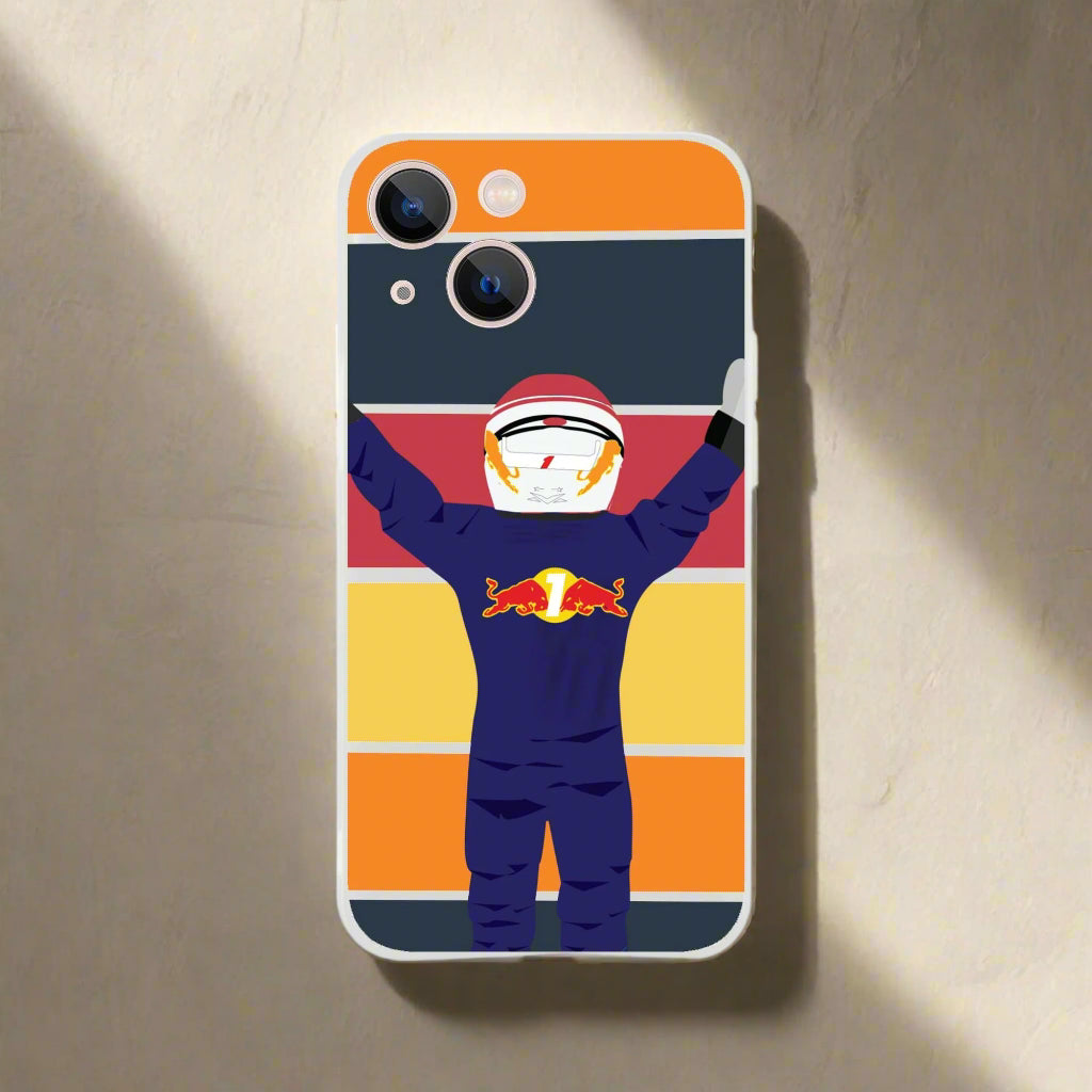 Funda transparente para Iphone F1 - Estilo vintage Max Verstappen y Red Bull Racing Fórmula 1 Regalo