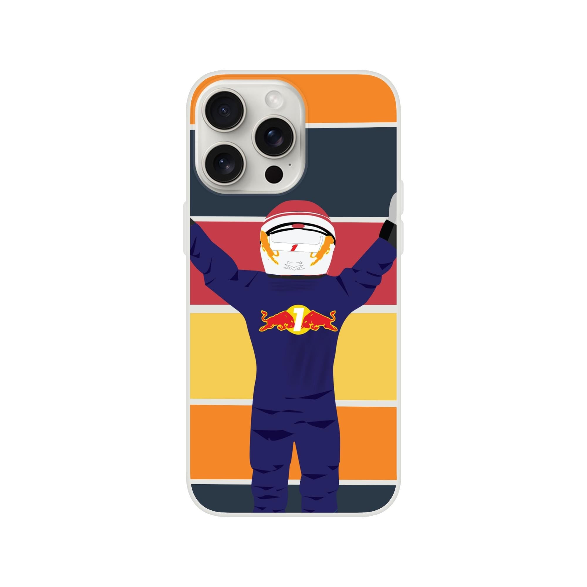 Funda transparente para Iphone F1 - Estilo vintage Max Verstappen y Red Bull Racing Fórmula 1 Regalo