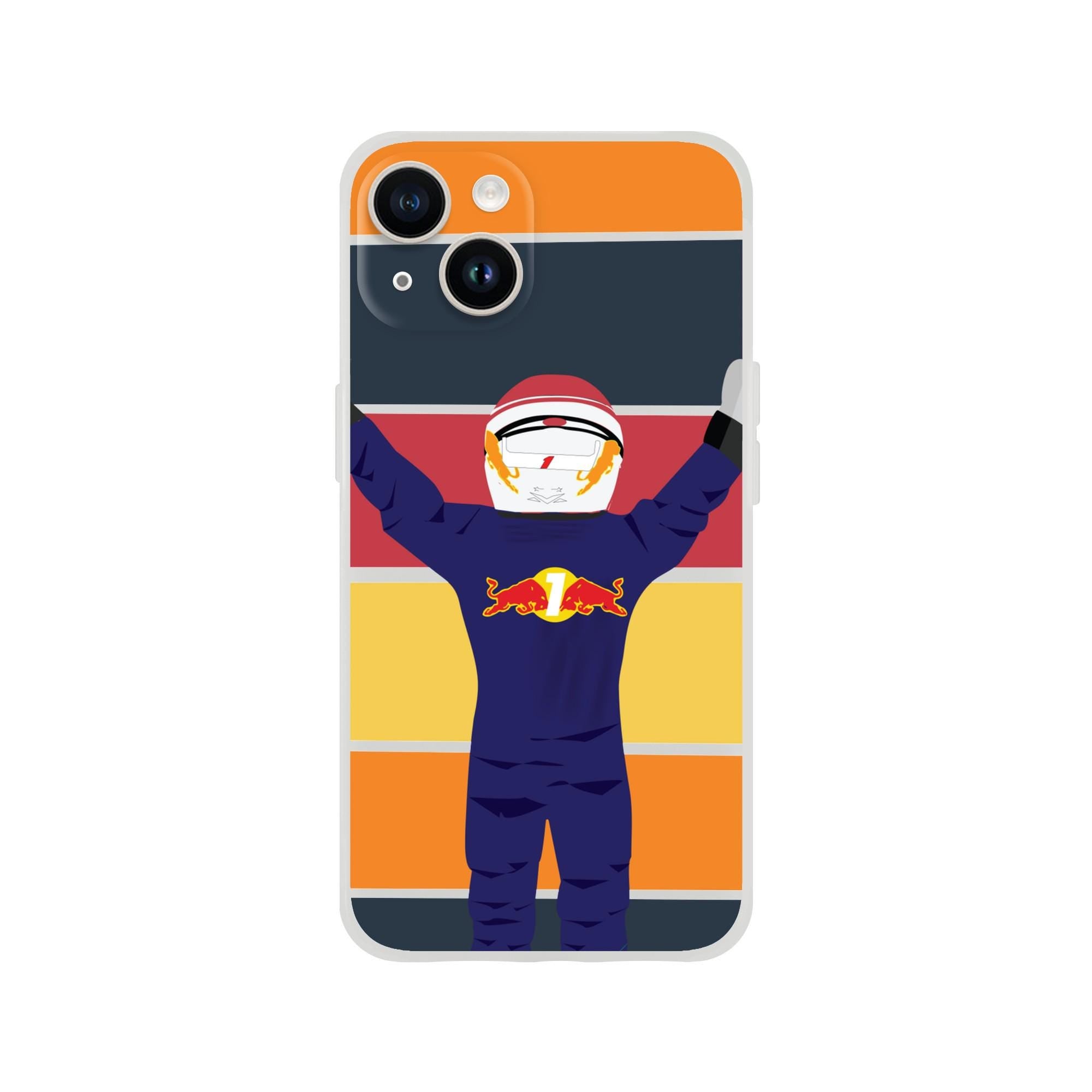 Funda transparente para Iphone F1 - Estilo vintage Max Verstappen y Red Bull Racing Fórmula 1 Regalo