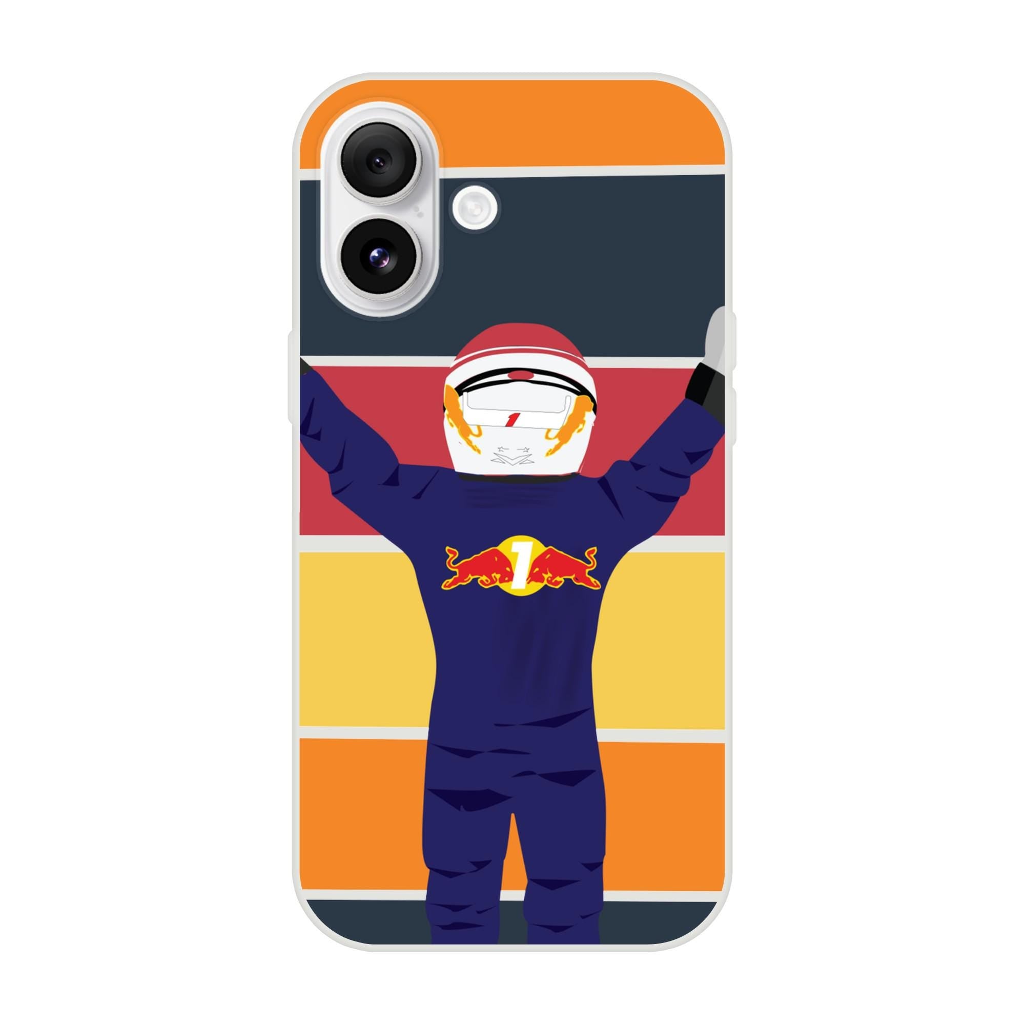 Funda transparente para Iphone F1 - Estilo vintage Max Verstappen y Red Bull Racing Fórmula 1 Regalo
