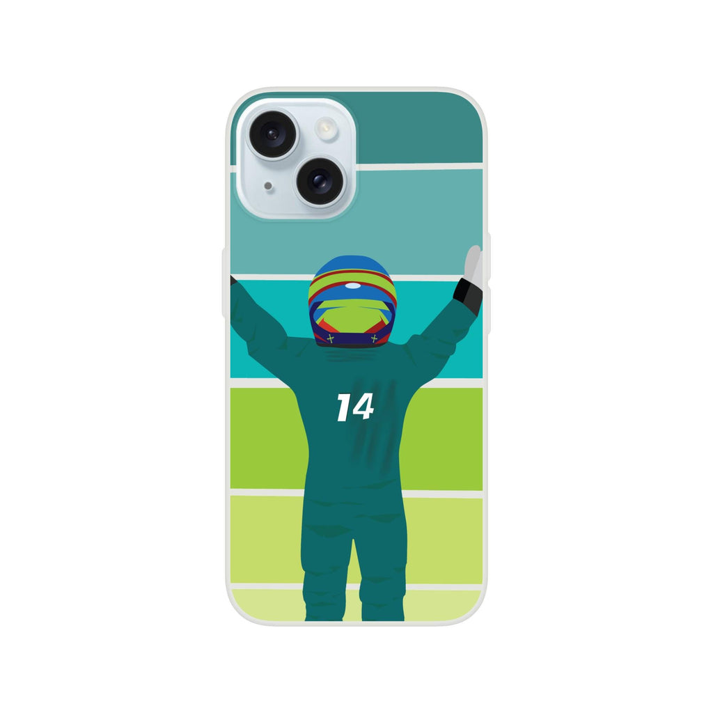 Fernando Alonso Racing Victory Phone Case - Aston Martin Fan Present - F1 Motorsport Gift