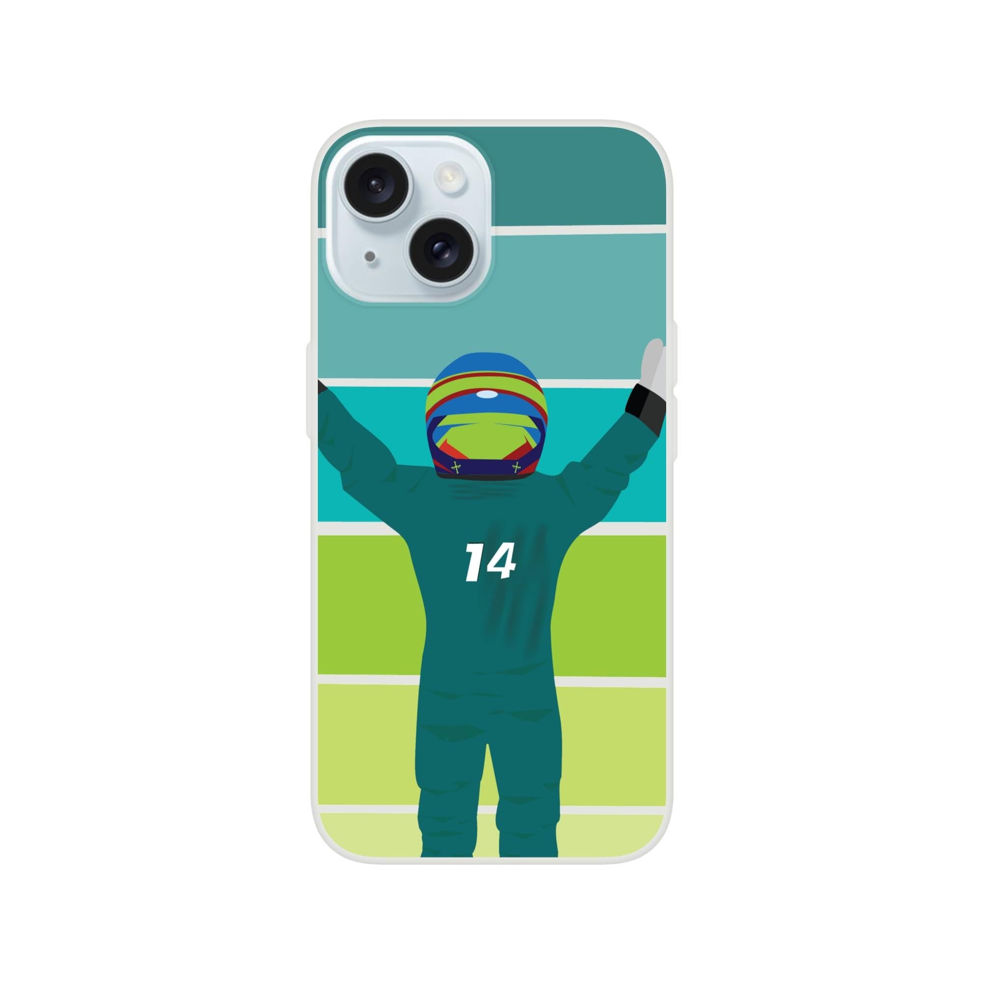 Fernando Alonso Racing Victory Phone Case - Aston Martin Fan Present - F1 Motorsport Gift