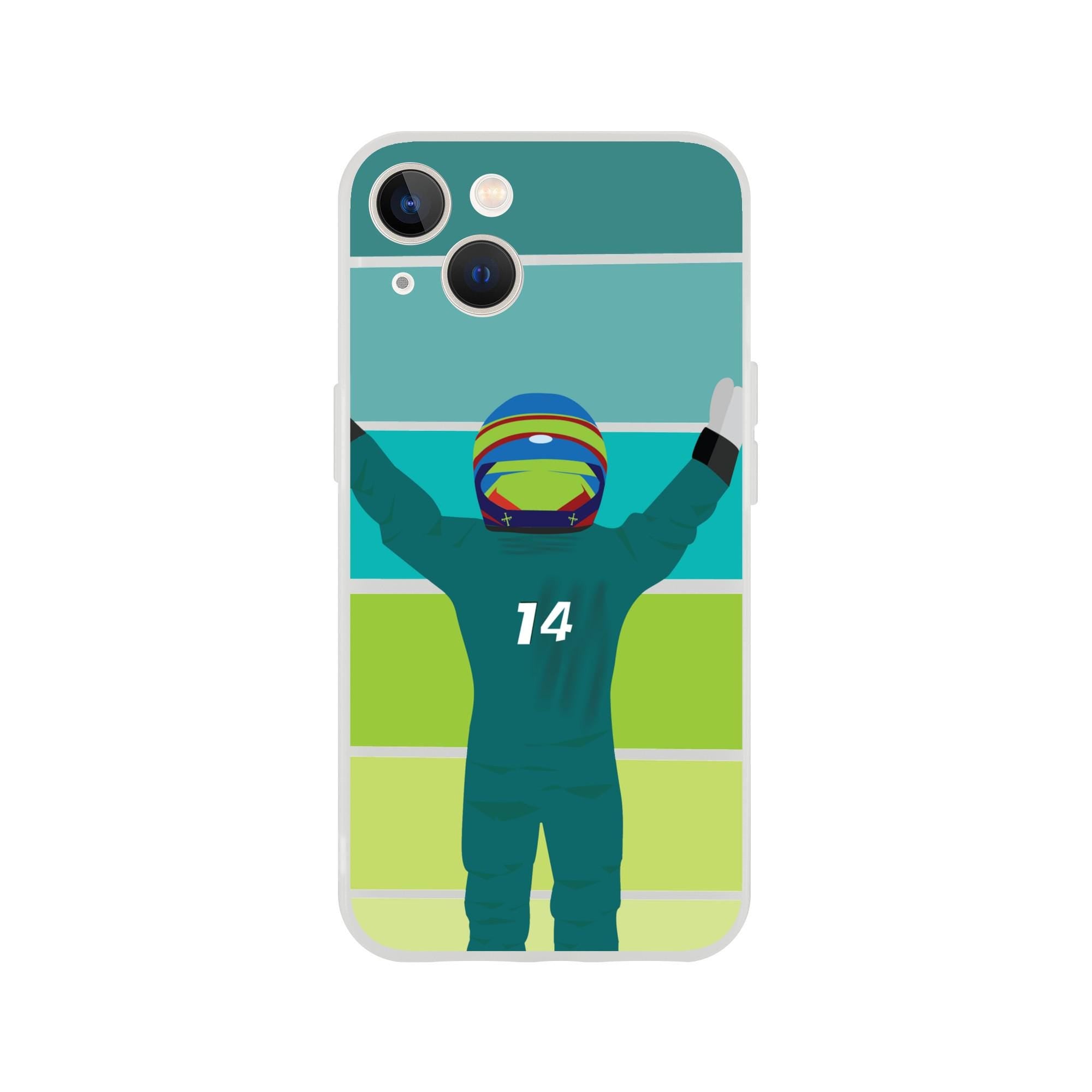 Fernando Alonso Racing Victory Phone Case - Aston Martin Fan Present - F1 Motorsport Gift