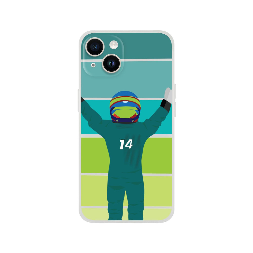 Fernando Alonso Racing Victory Phone Case - Aston Martin Fan Present - F1 Motorsport Gift
