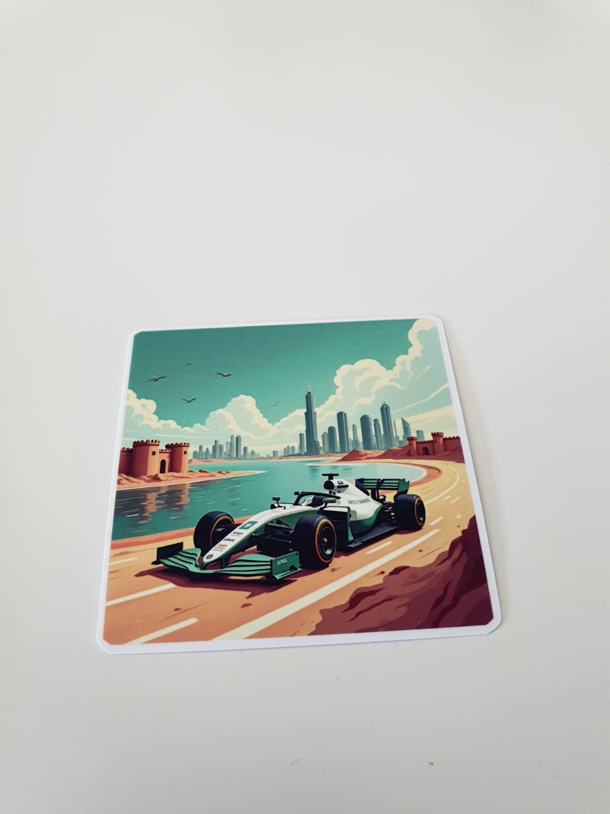 F1 Race Car Sticker: Motorsport Vinyl Decal, Grand Prix Art