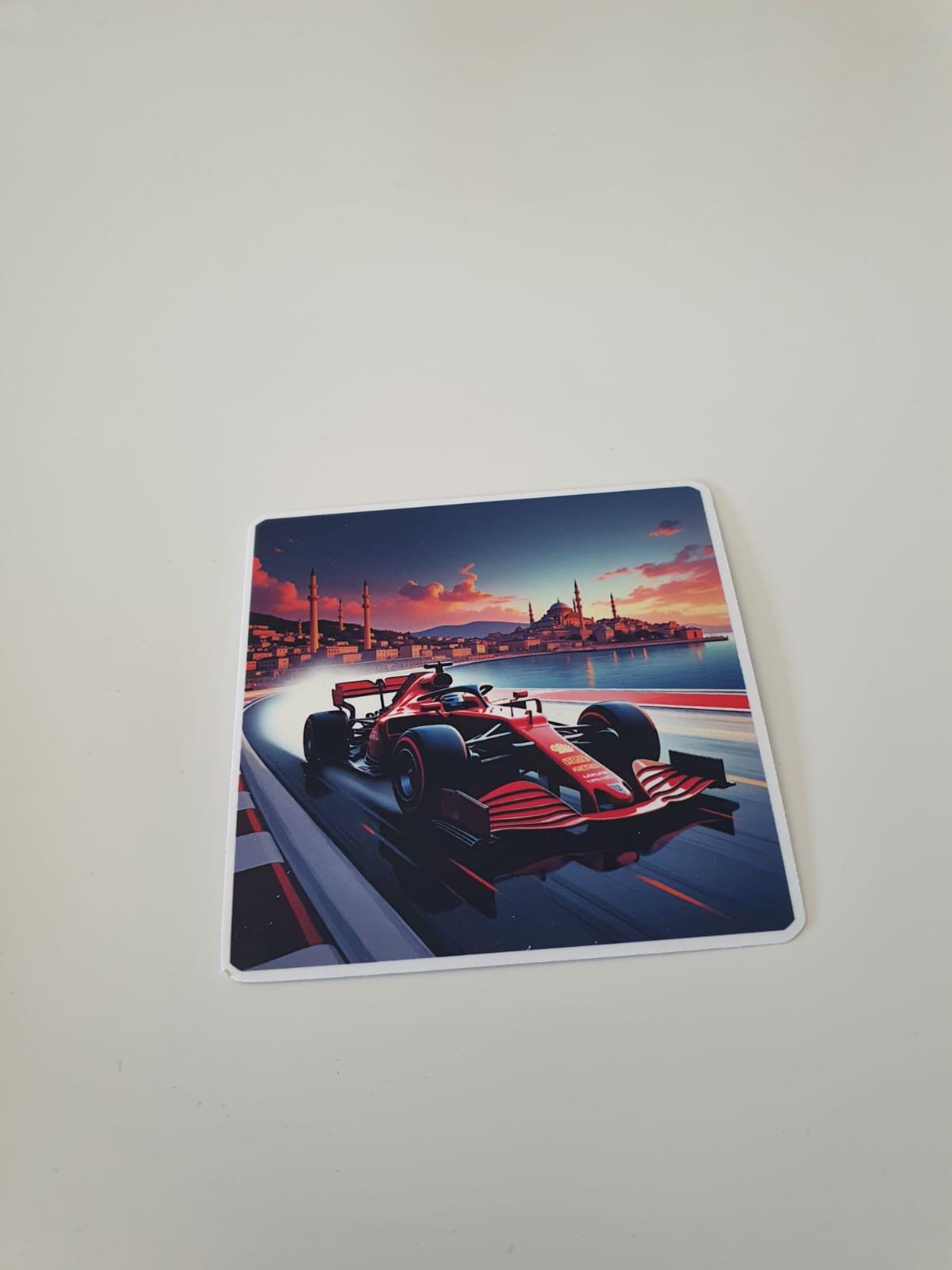 F1 Race Car Sticker: Motorsport Vinyl Decal, Grand Prix Art