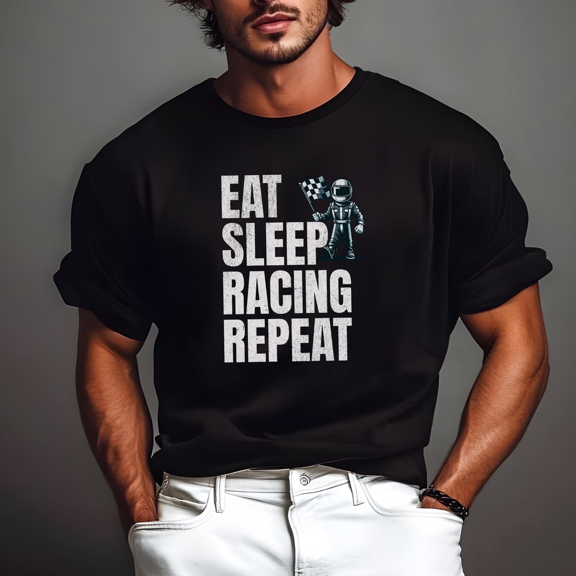 F1 Racing T-Shirt: Eat Sleep Repeat, Motorsport Fan Gift