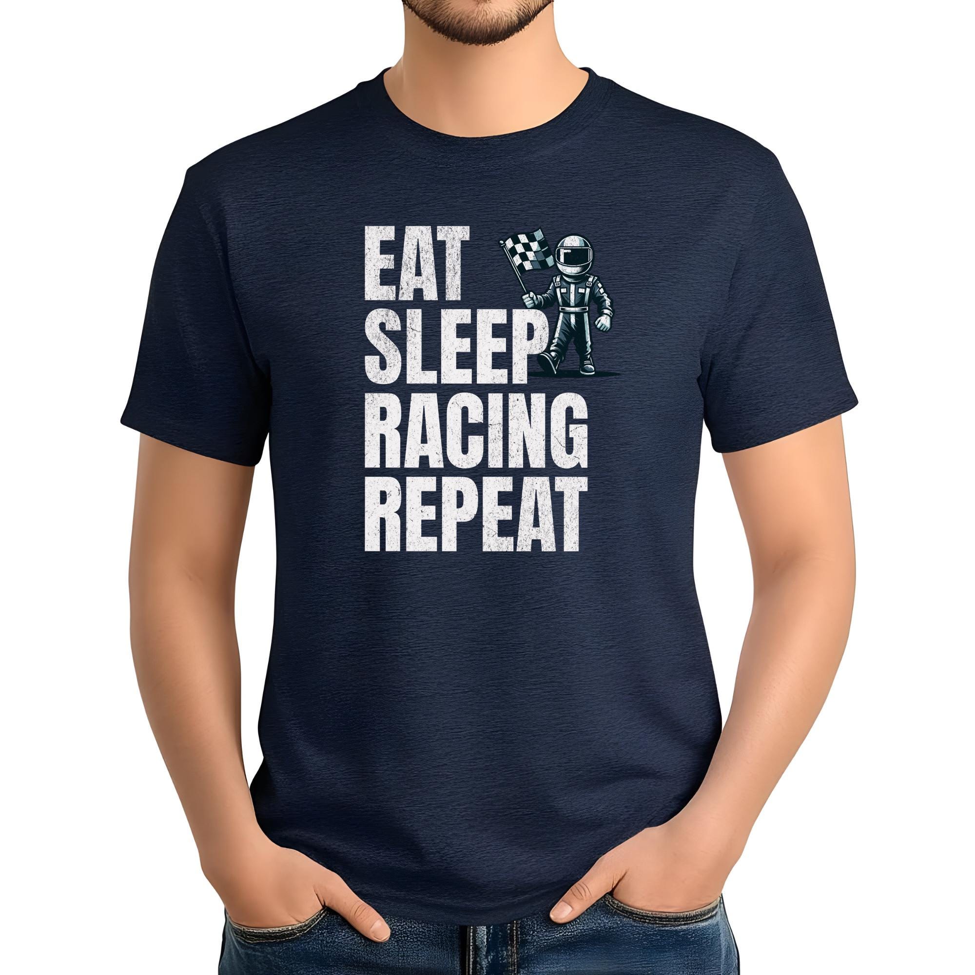 F1 Racing T-Shirt: Eat Sleep Repeat, Motorsport Fan Gift