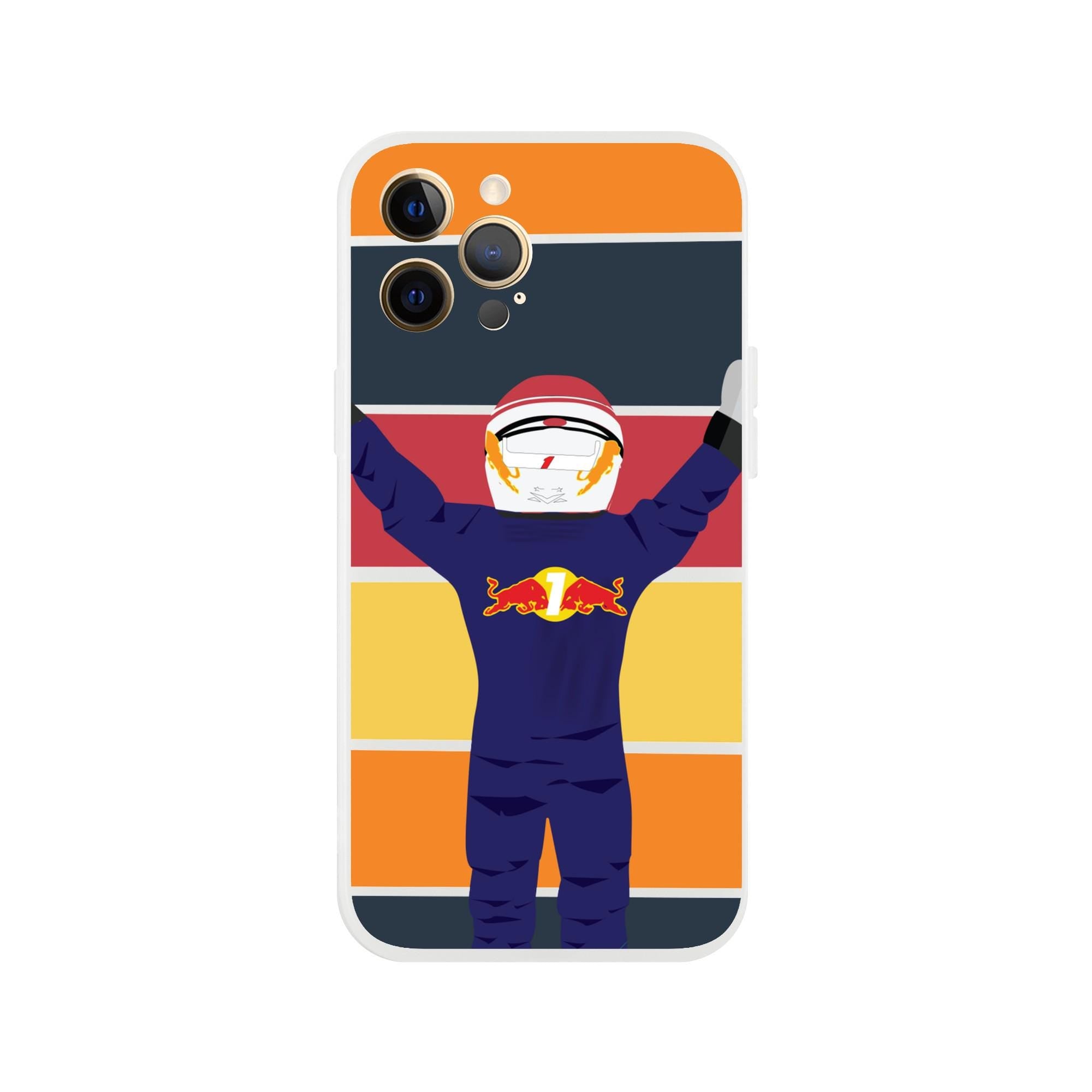 Funda transparente para Iphone F1 - Estilo vintage Max Verstappen y Red Bull Racing Fórmula 1 Regalo