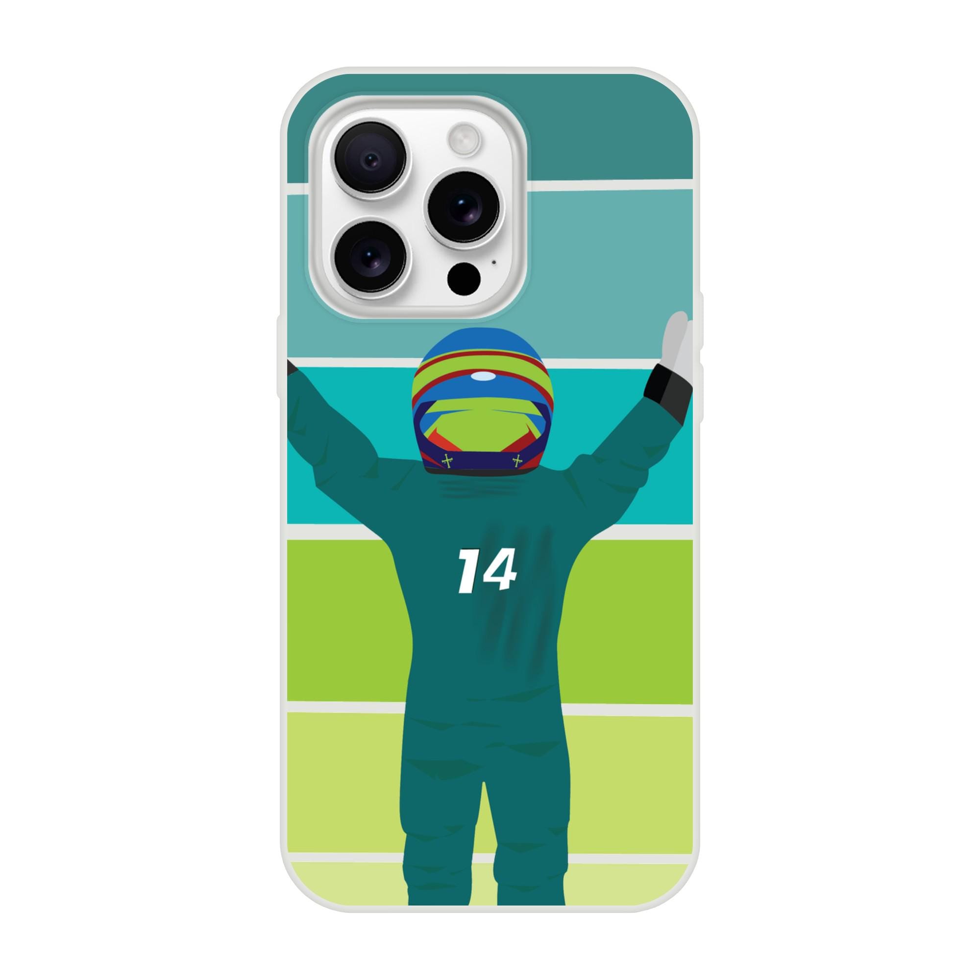 Fernando Alonso Racing Victory Phone Case - Aston Martin Fan Present - F1 Motorsport Gift
