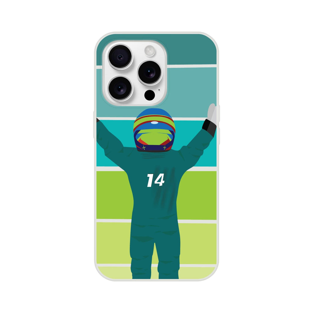 Fernando Alonso Racing Victory Phone Case - Aston Martin Fan Present - F1 Motorsport Gift