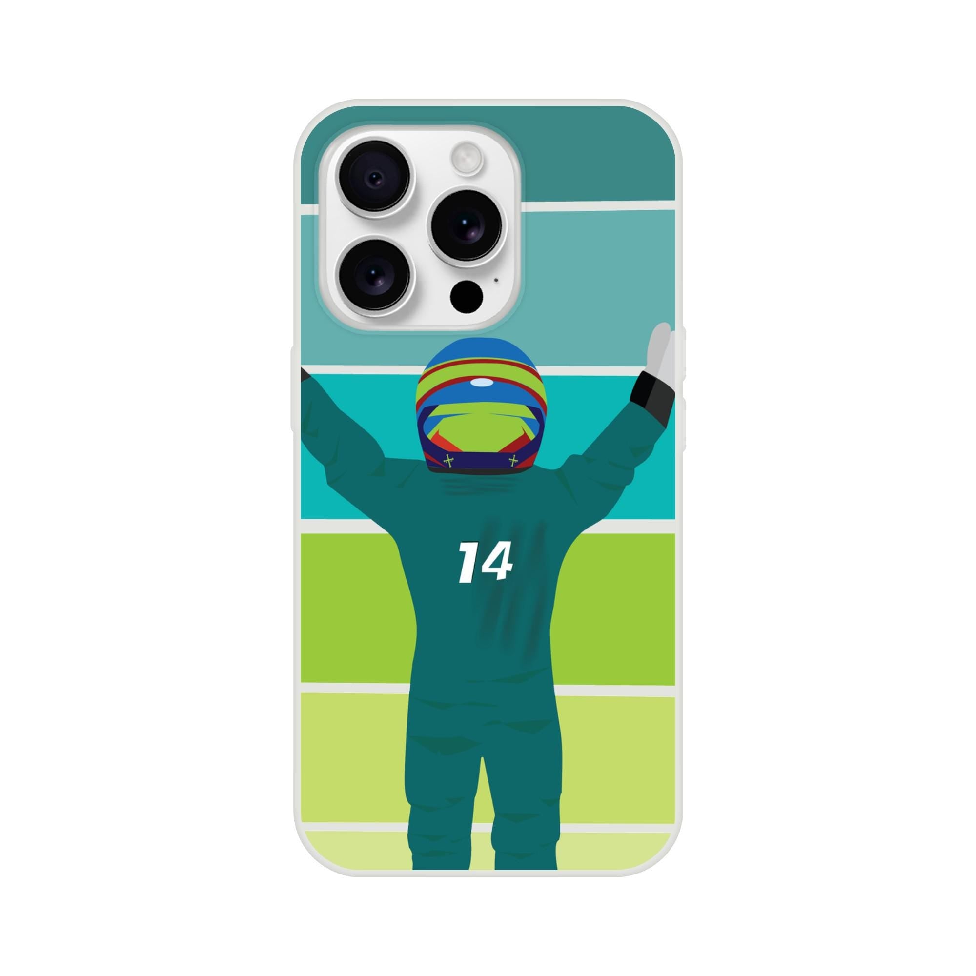 Fernando Alonso Racing Victory Phone Case - Aston Martin Fan Present - F1 Motorsport Gift