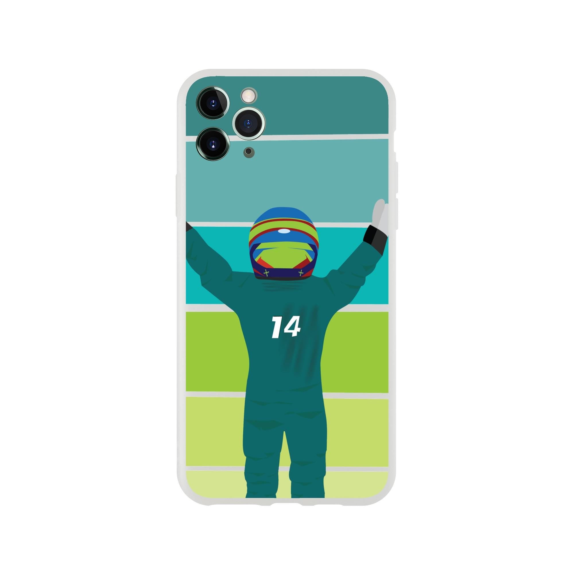 Fernando Alonso Racing Victory Phone Case - Aston Martin Fan Present - F1 Motorsport Gift
