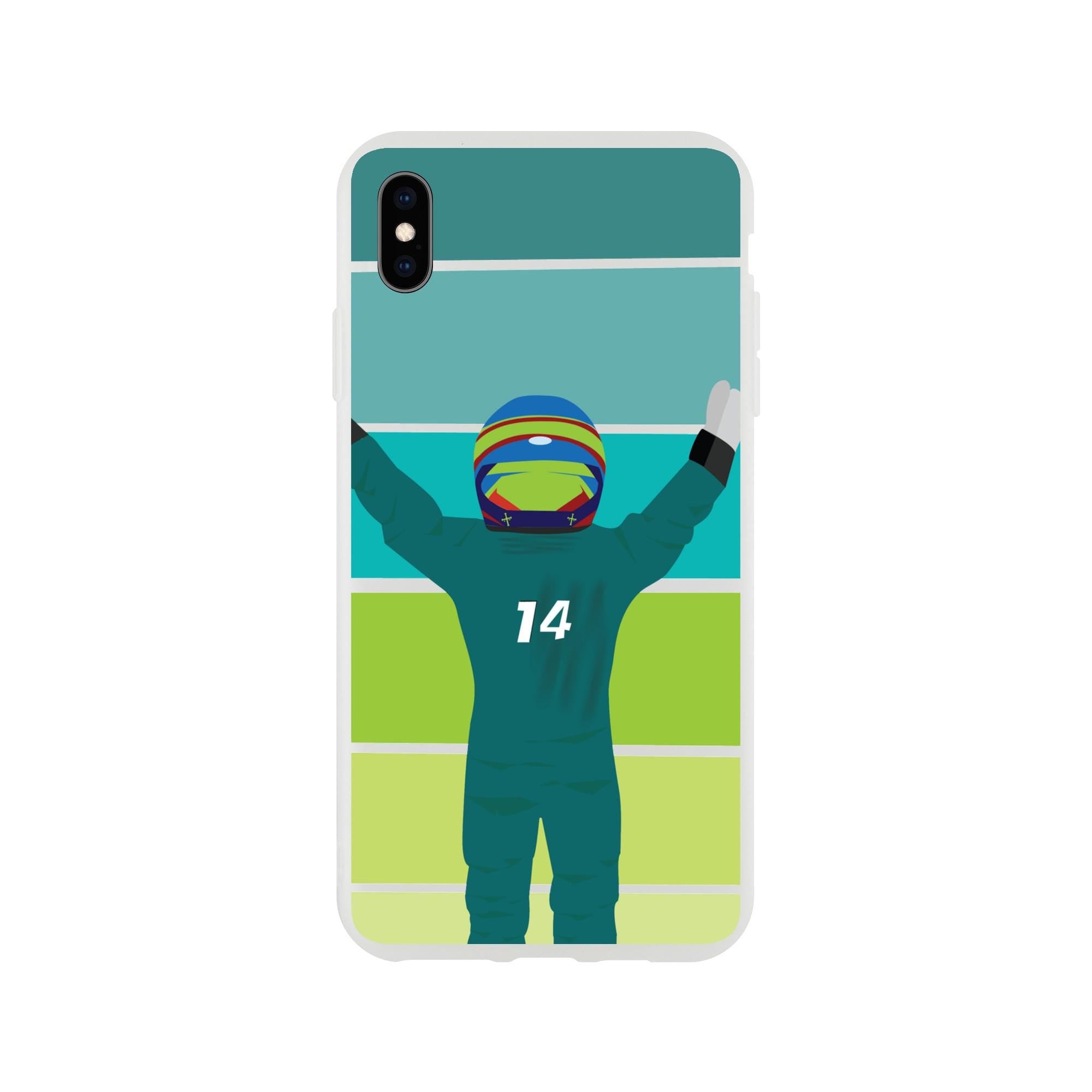Fernando Alonso Racing Victory Phone Case - Aston Martin Fan Present - F1 Motorsport Gift
