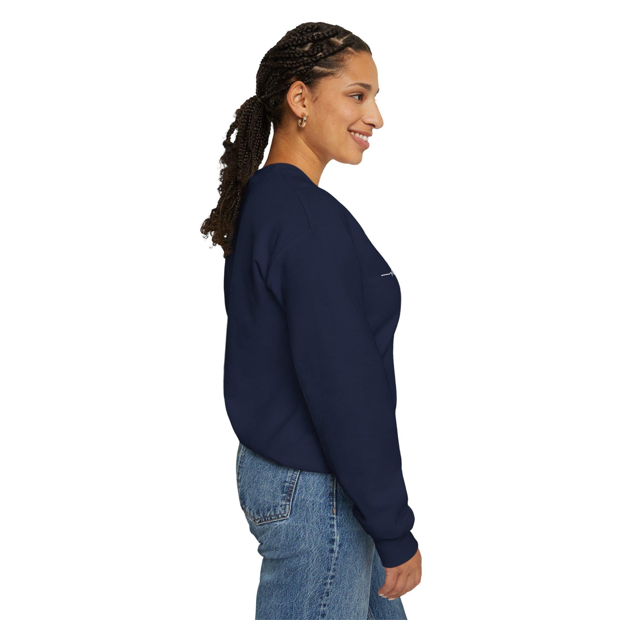 F1 Heartbeat Sweatshirt: Racing Car Pulse Crewneck