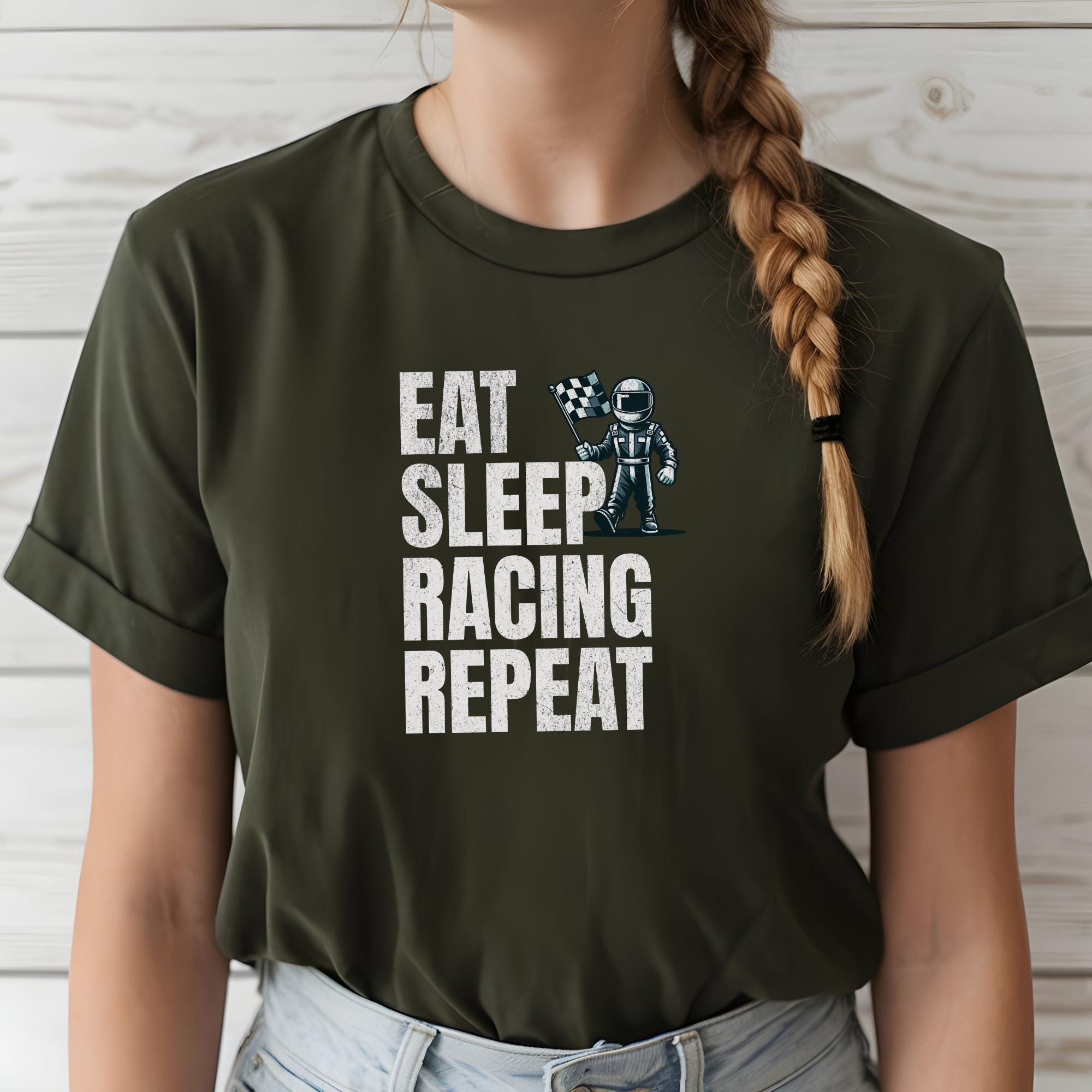 F1 Racing T-Shirt: Eat Sleep Repeat, Motorsport Fan Gift