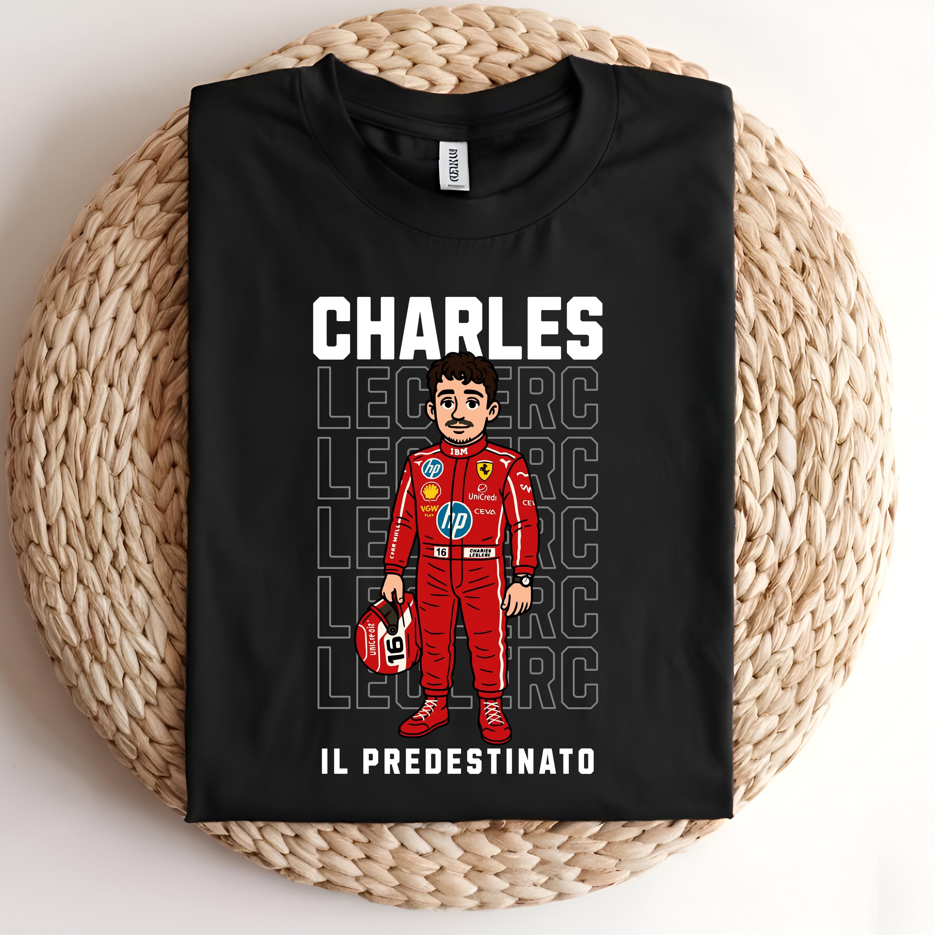 Unisex F1 Leclerc Shirt, Funny Formula 1 T Shirt, Motorsport Fan Top, Charles Leclerc Fan Tee, Jersey Cartoon F1 Gift for Men & Women