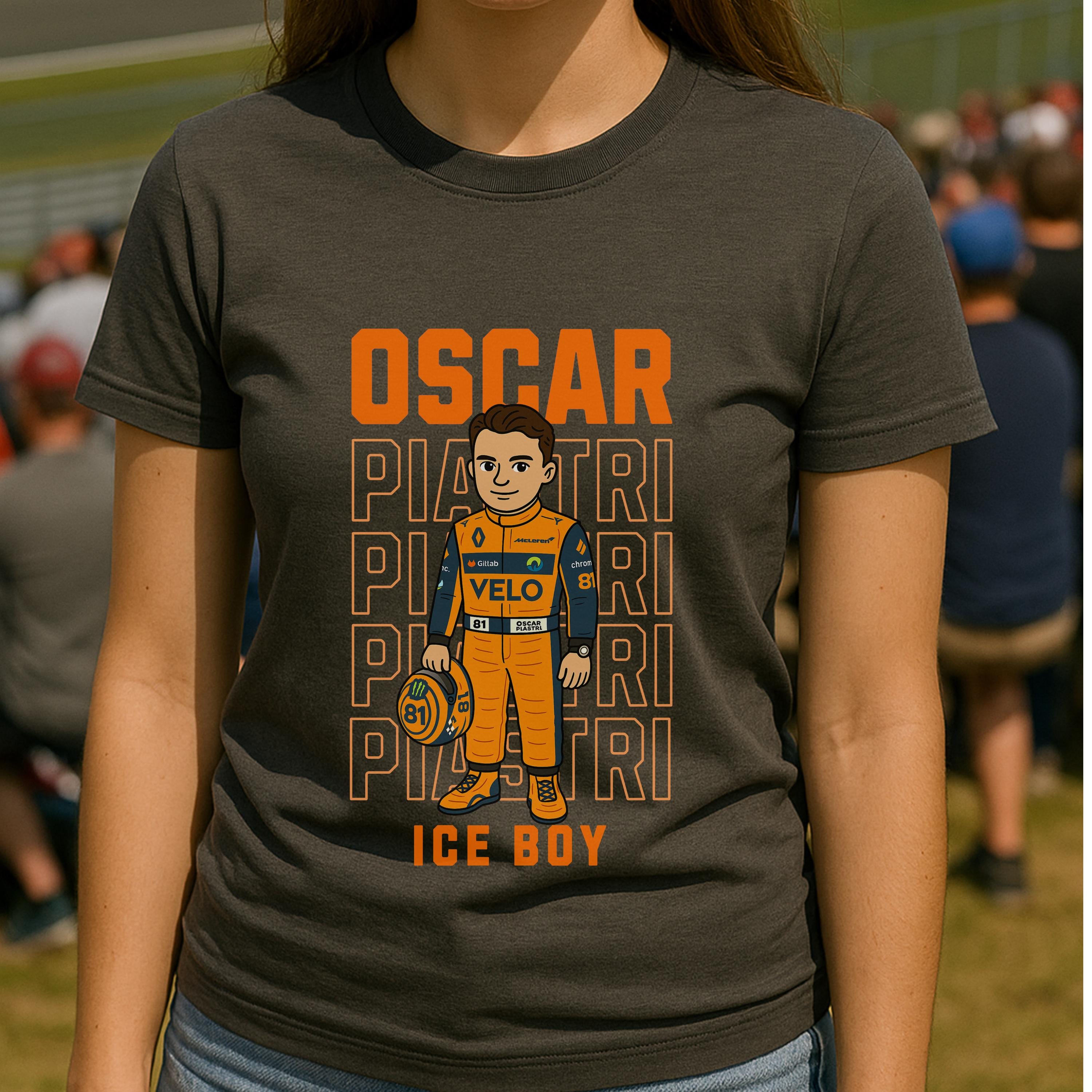 Oscar Piastri Papaya Boy T-Shirt – Funny F1 Shirt for Race Fans – McLaren Inspired Tee – Formula One Fan Gift for Him or Her