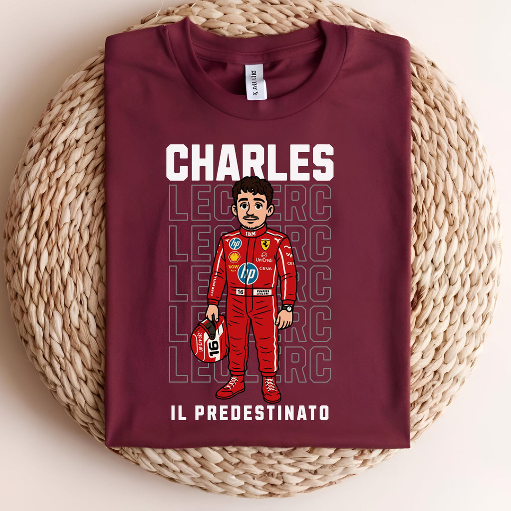 Unisex F1 Leclerc Shirt, Funny Formula 1 T Shirt, Motorsport Fan Top, Charles Leclerc Fan Tee, Jersey Cartoon F1 Gift for Men & Women