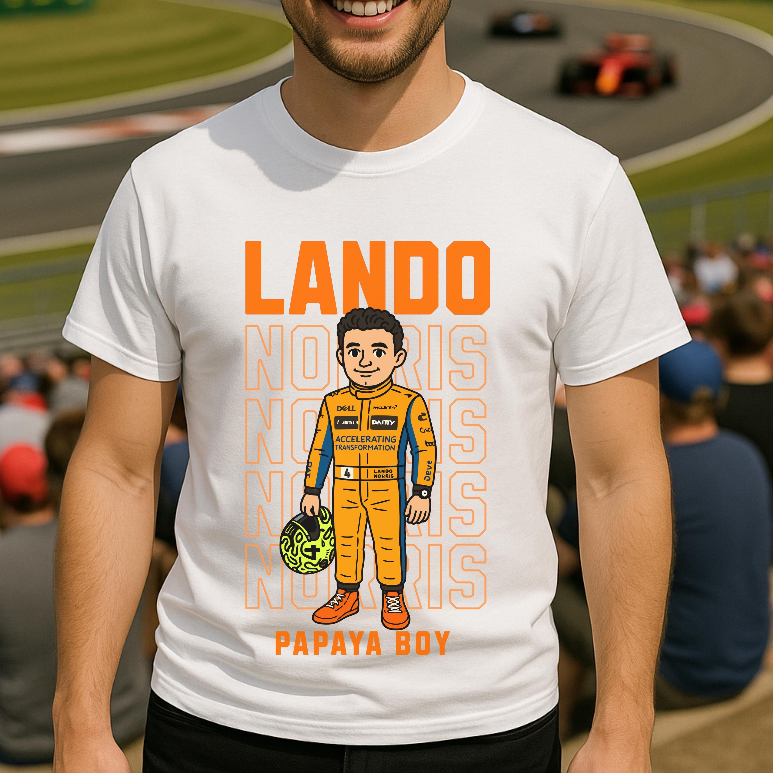 Lando Norris Papaya Boy T-Shirt: Funny F1 Racing Tee