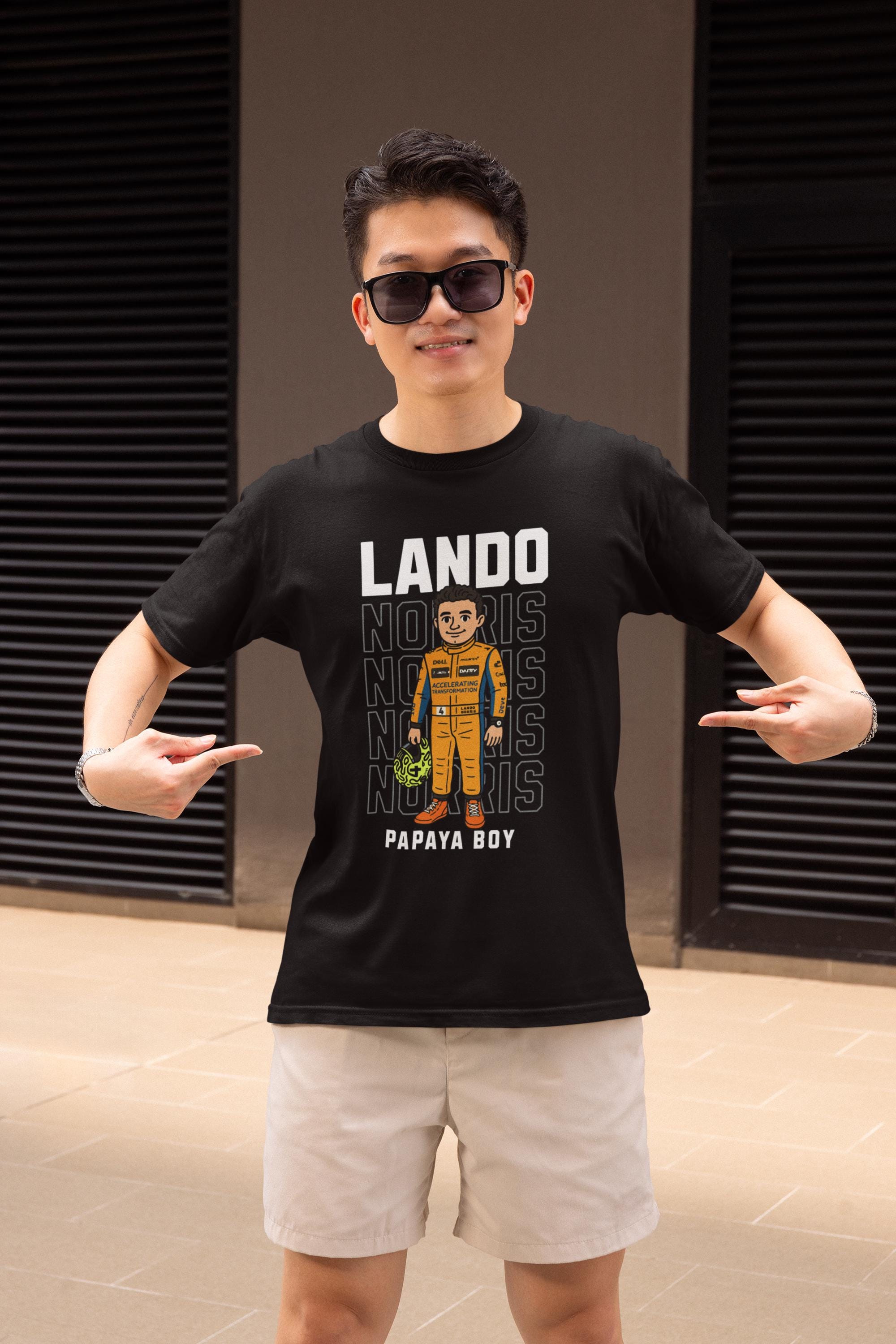 Lando Norris Papaya Boy T-Shirt: Funny F1 Racing Tee