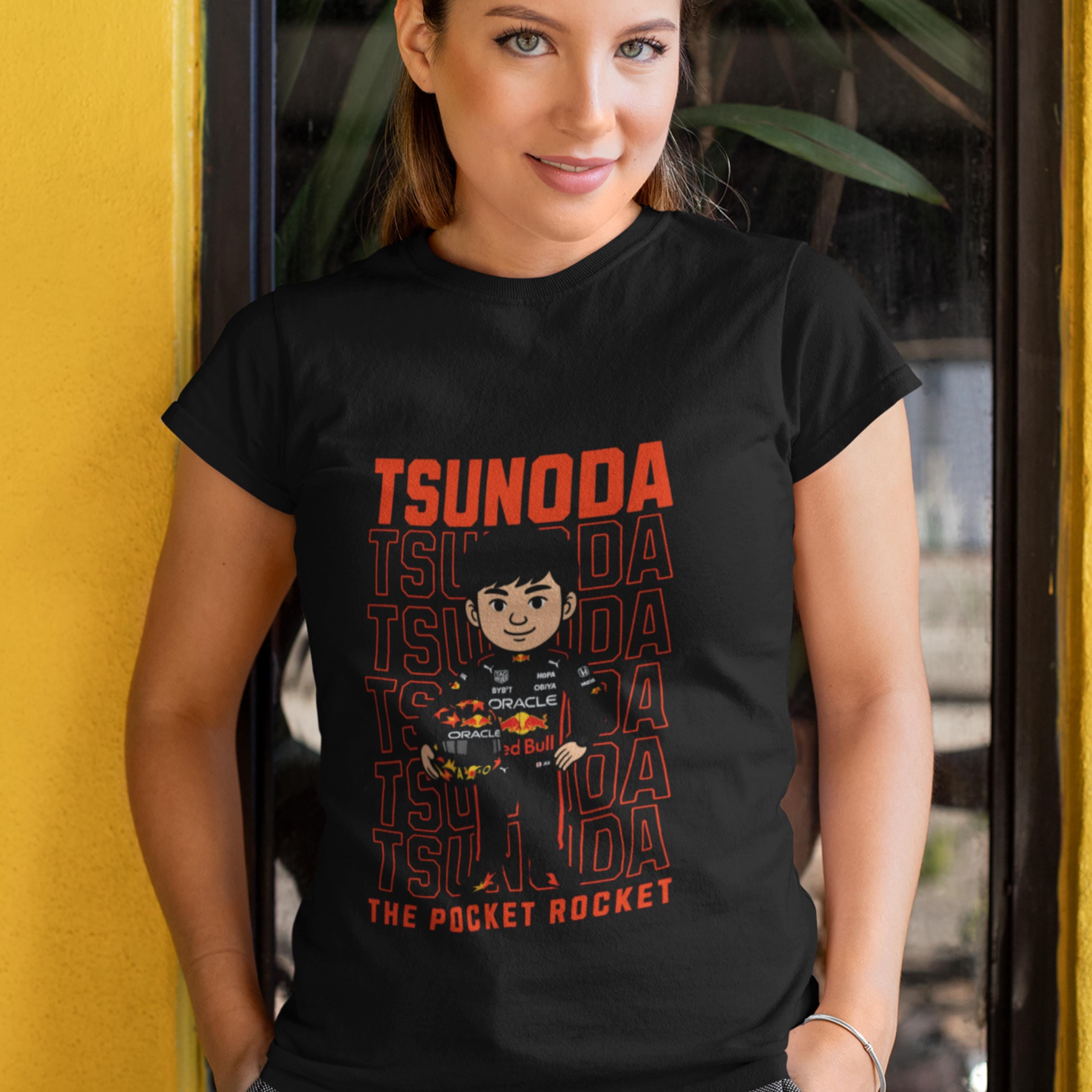 Yuki Tsunoda F1 T-Shirt: Pocket Rocket Cartoon Tee, Japanese Motorsport Fan Gift