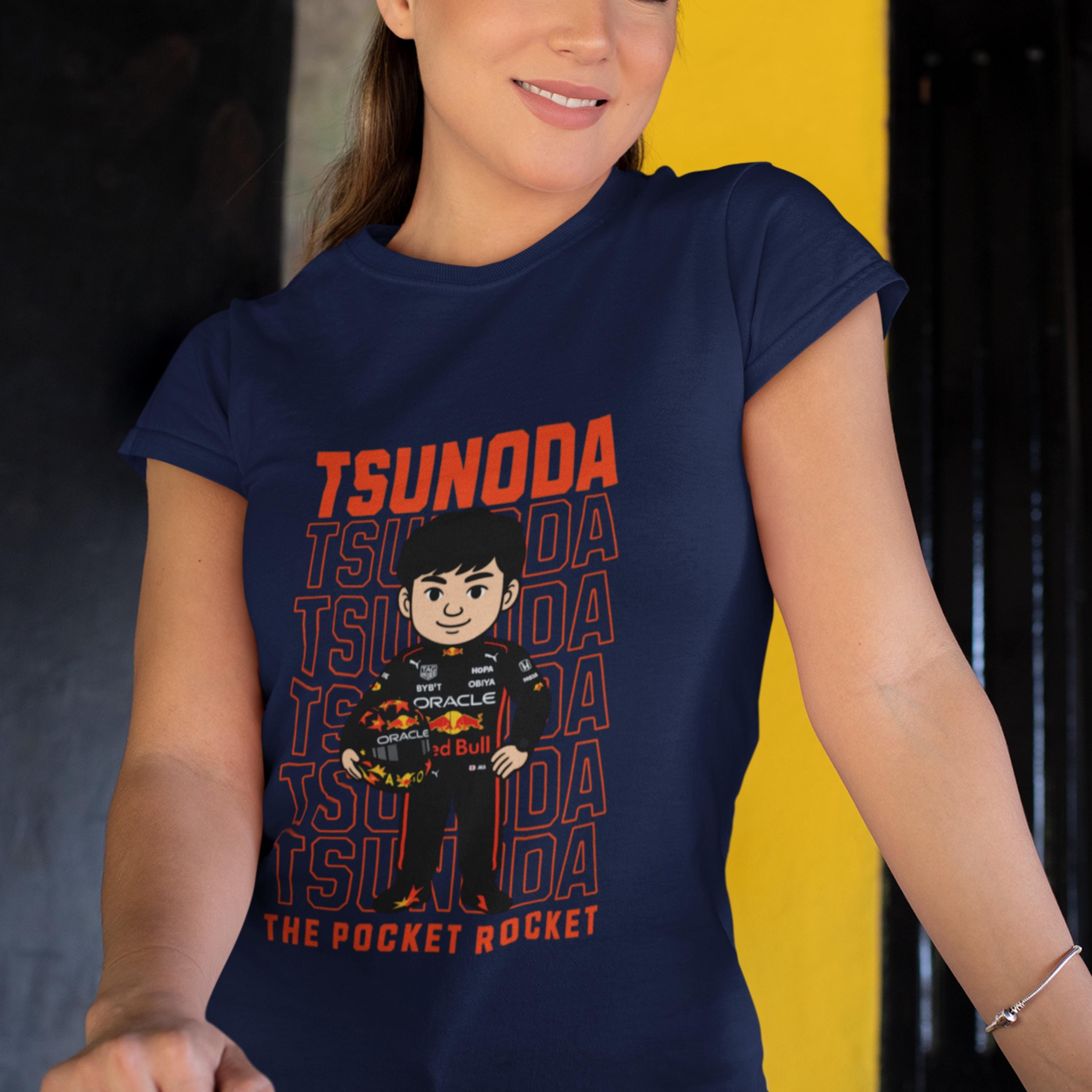 Yuki Tsunoda F1 T-Shirt: Pocket Rocket Cartoon Tee, Japanese Motorsport Fan Gift