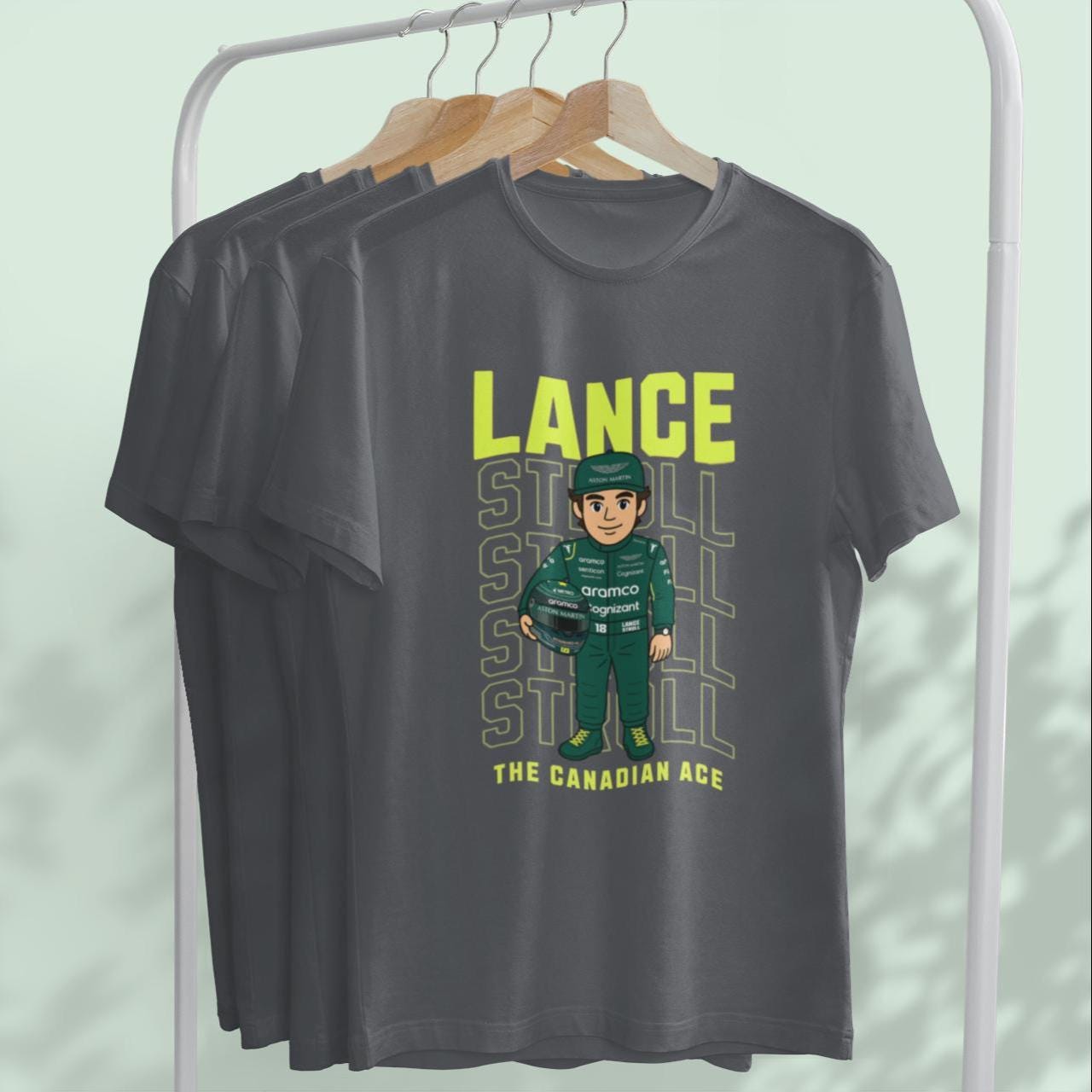 Lance Stroll F1 T-Shirt: Aston Martin Racing Graphic Tee