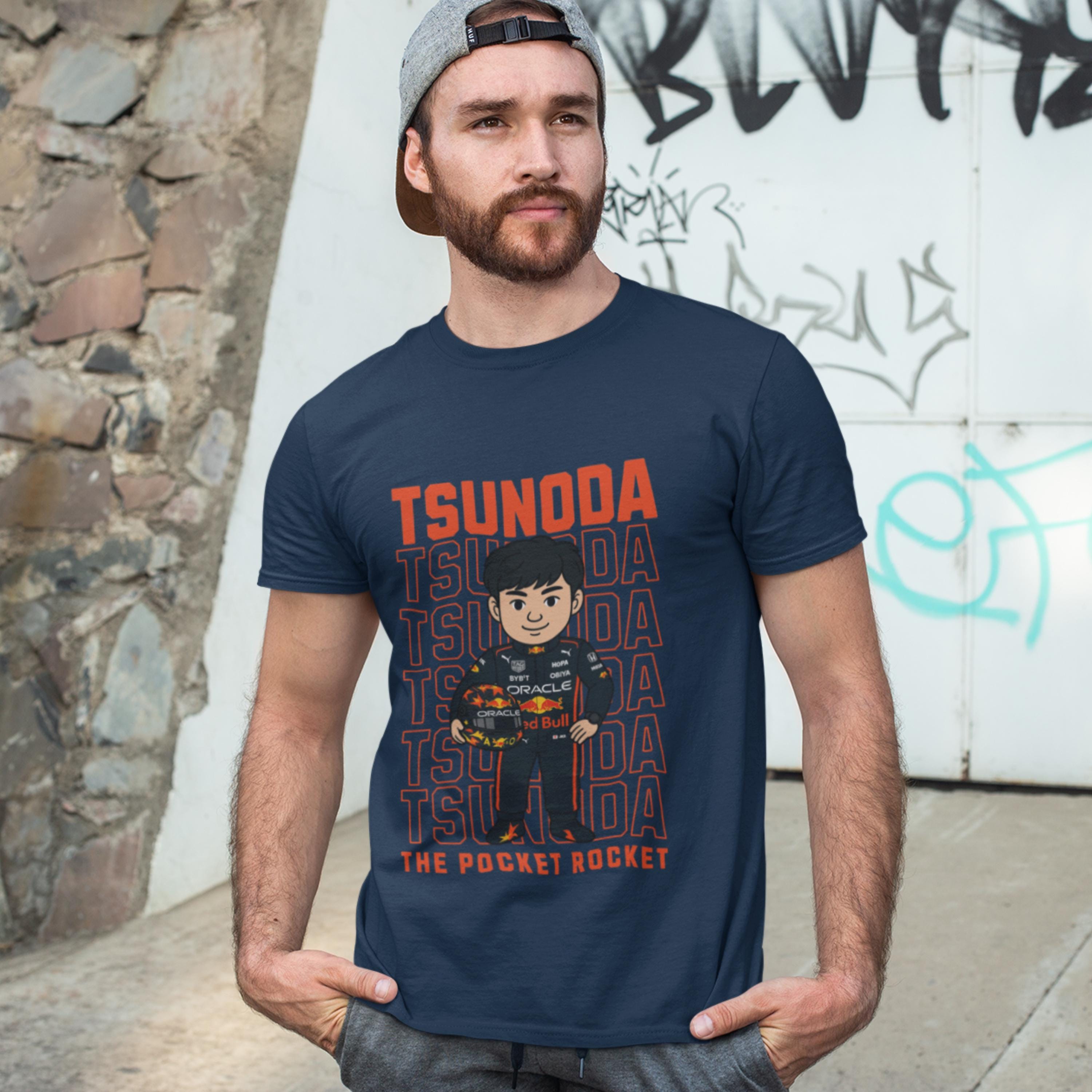 Yuki Tsunoda F1 T-Shirt: Pocket Rocket Cartoon Tee, Japanese Motorsport Fan Gift