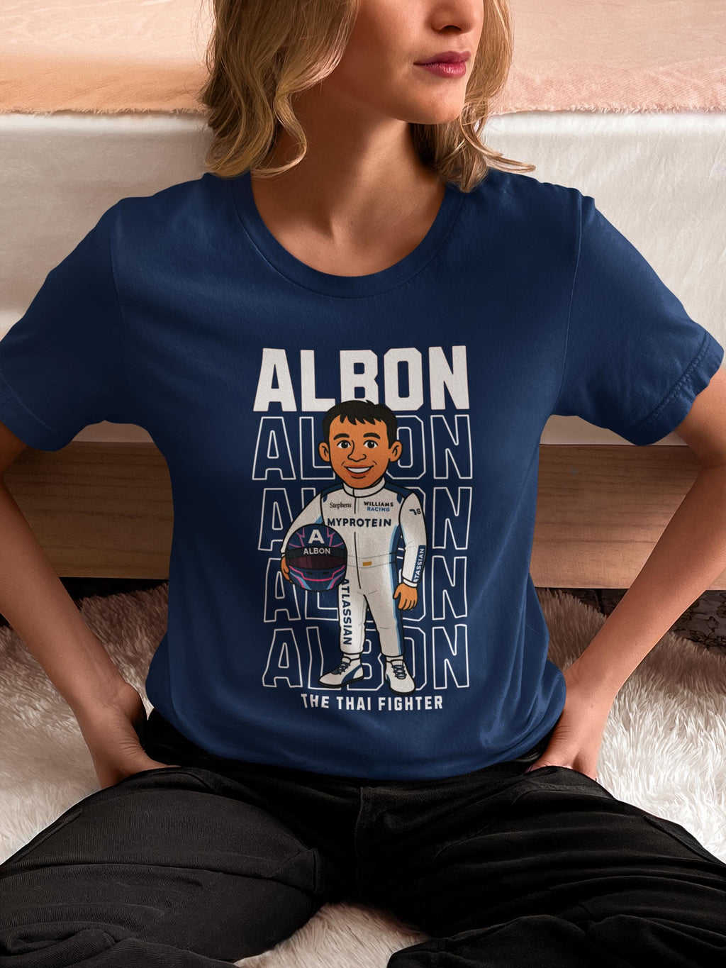 Alex Albon F1 T-Shirt –The Thai Fighter Unisex Cartoon Tee | Formula 1 100% Cotton Shirt S-XXL