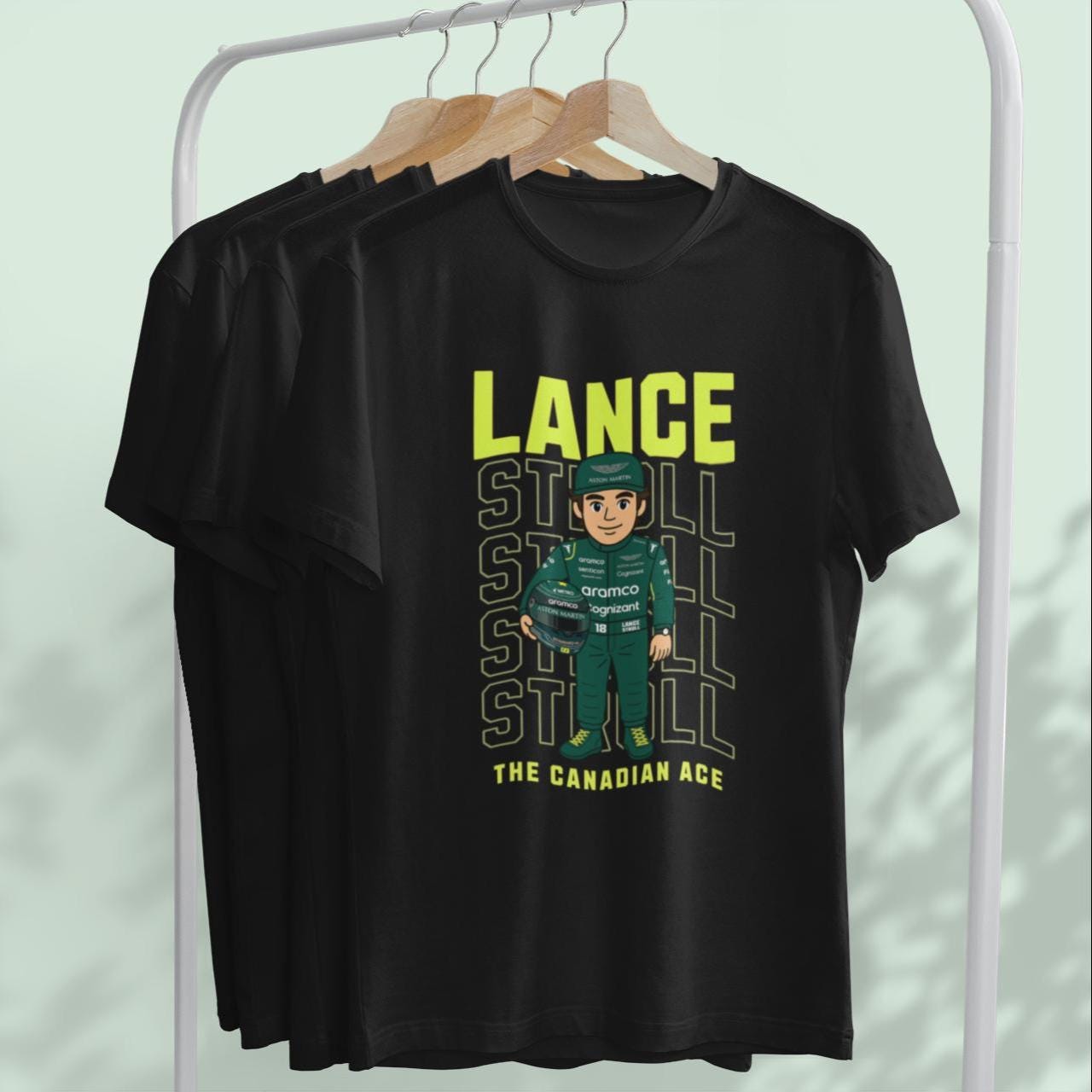Lance Stroll F1 T-Shirt: Aston Martin Racing Graphic Tee