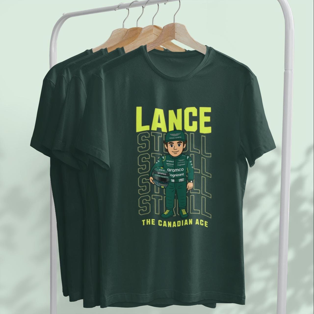 Lance Stroll F1 T-Shirt: Aston Martin Racing Graphic Tee