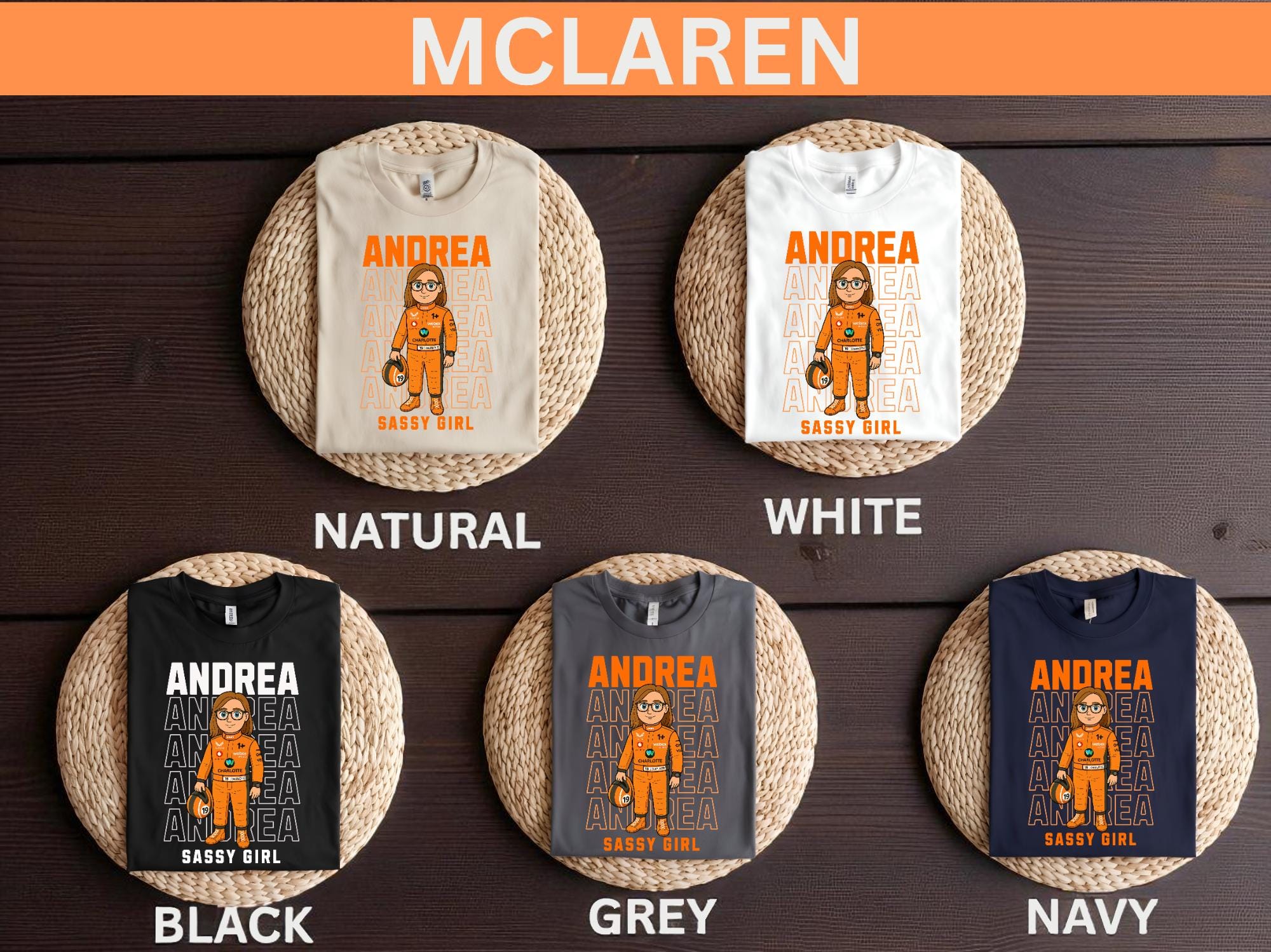 Personalised F1 Cartoon Driver T-Shirt | Turn Into a Formula 1 Driver | Custom Team, Name, Number & Text | Unique Motorsport Gift UK