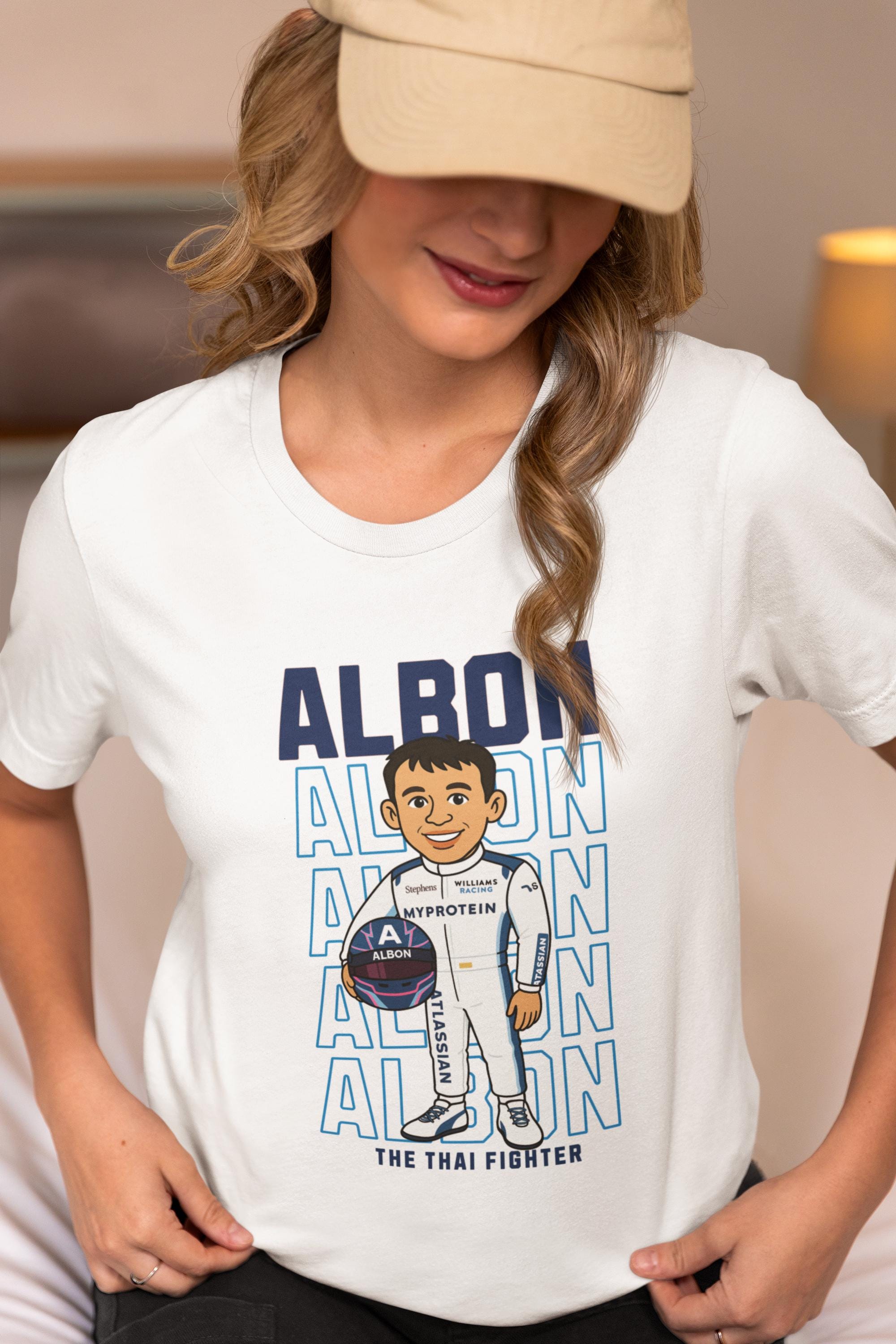 Alex Albon F1 T-Shirt –The Thai Fighter Unisex Cartoon Tee | Formula 1 100% Cotton Shirt S-XXL