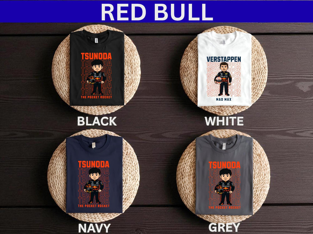 Personalised F1 Cartoon Driver T-Shirt | Turn Into a Formula 1 Driver | Custom Team, Name, Number & Text | Unique Motorsport Gift UK
