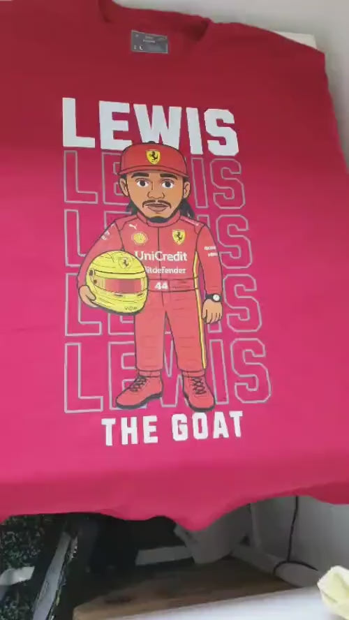 Lewis Hamilton T-Shirt | The GOAT F1 Tee | Funny Cartoon Formula 1 Gift for Fans | F1 Racing Fan Merch | Motorsport Shirt