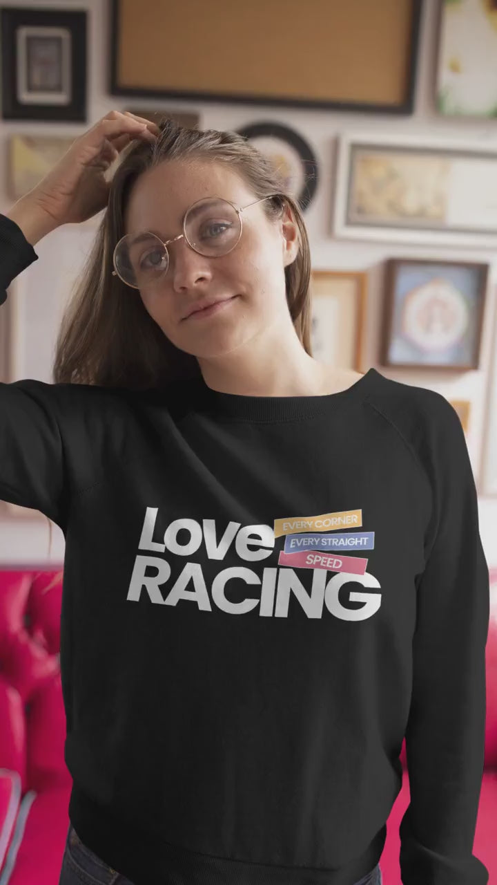F1 Jumper – Love Racing Crewneck Sweatshirt | Formula 1 Gift for Him or Her | Motorsport Fan Clothing | Unisex Racing Sweater | UK Seller