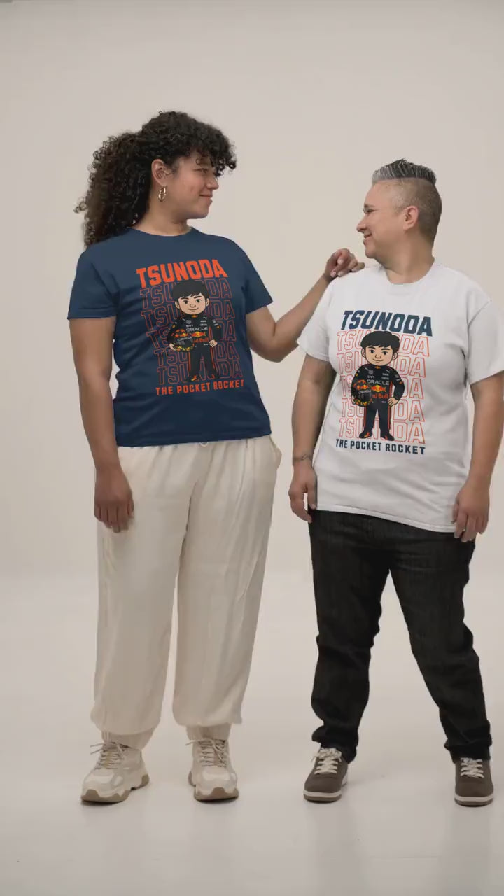 Yuki Tsunoda F1 T-Shirt: Pocket Rocket Cartoon Tee, Japanese Motorsport Fan Gift